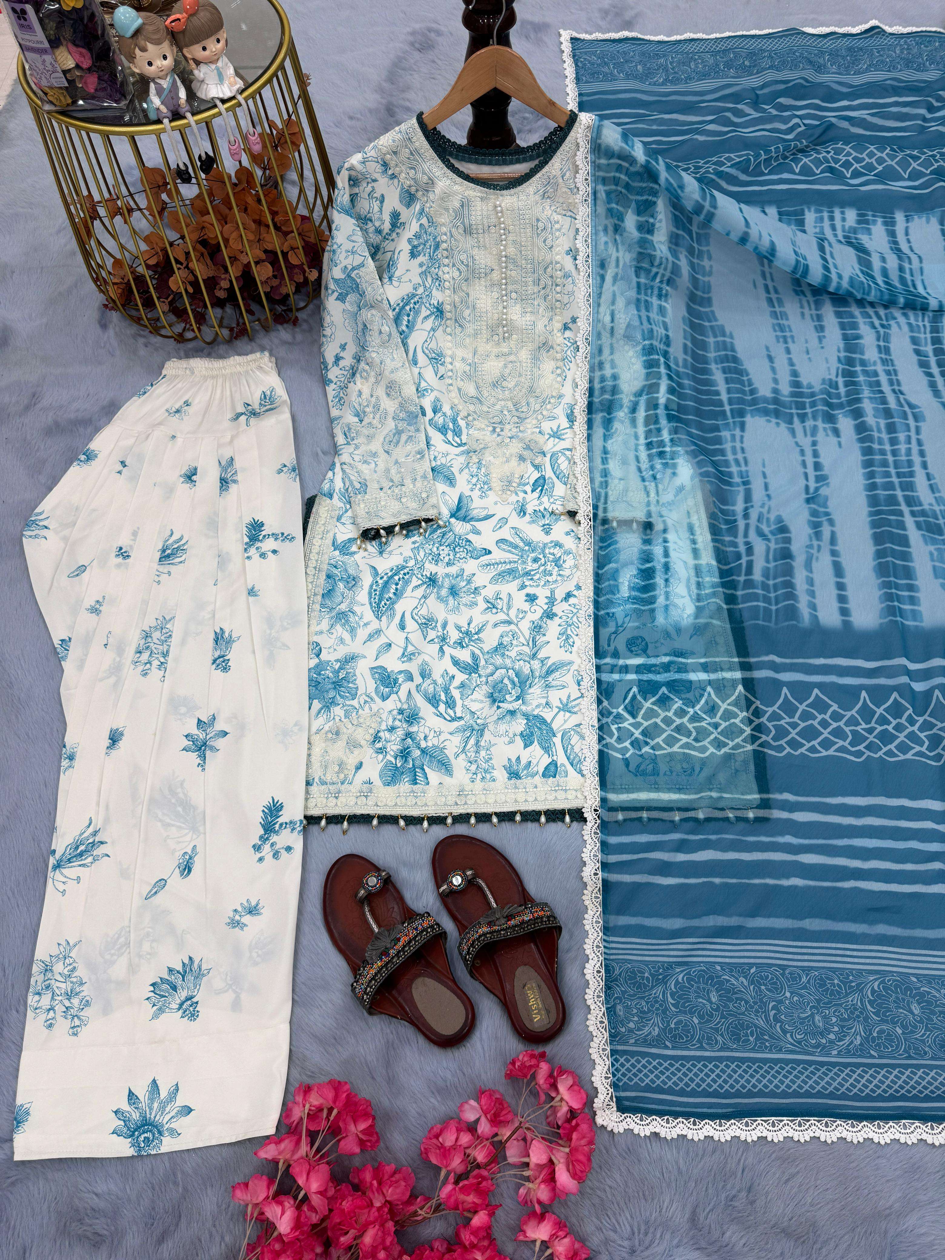 LADY LOOK 010 CREPE DIGITAL PRINT WITH FANCY DESIGNER LOOK SUIT