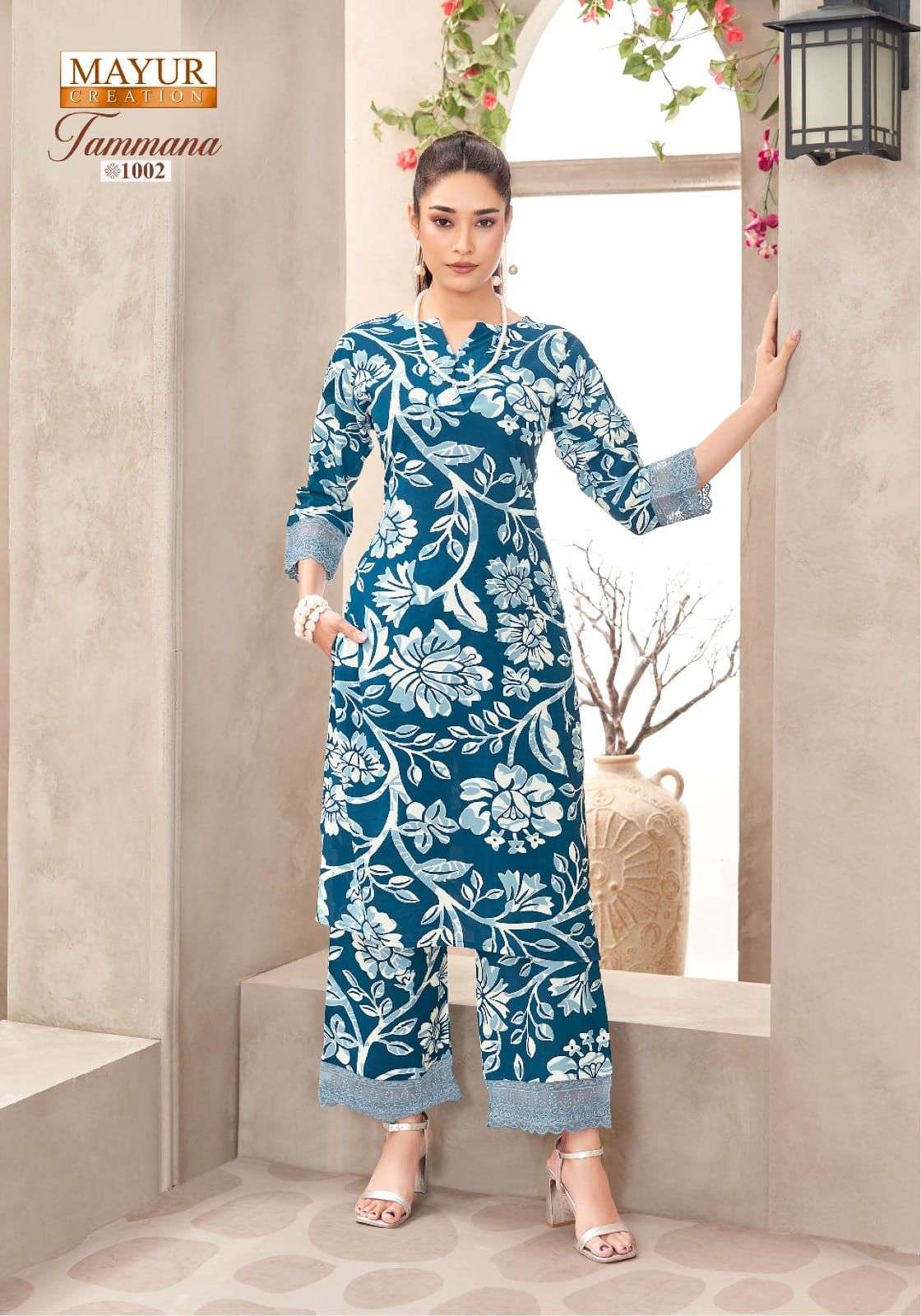MAYUR CREATION TAMMANA VOL 1 RAYON PRINT LONG KURTI WITH PANT CO-ORD SET