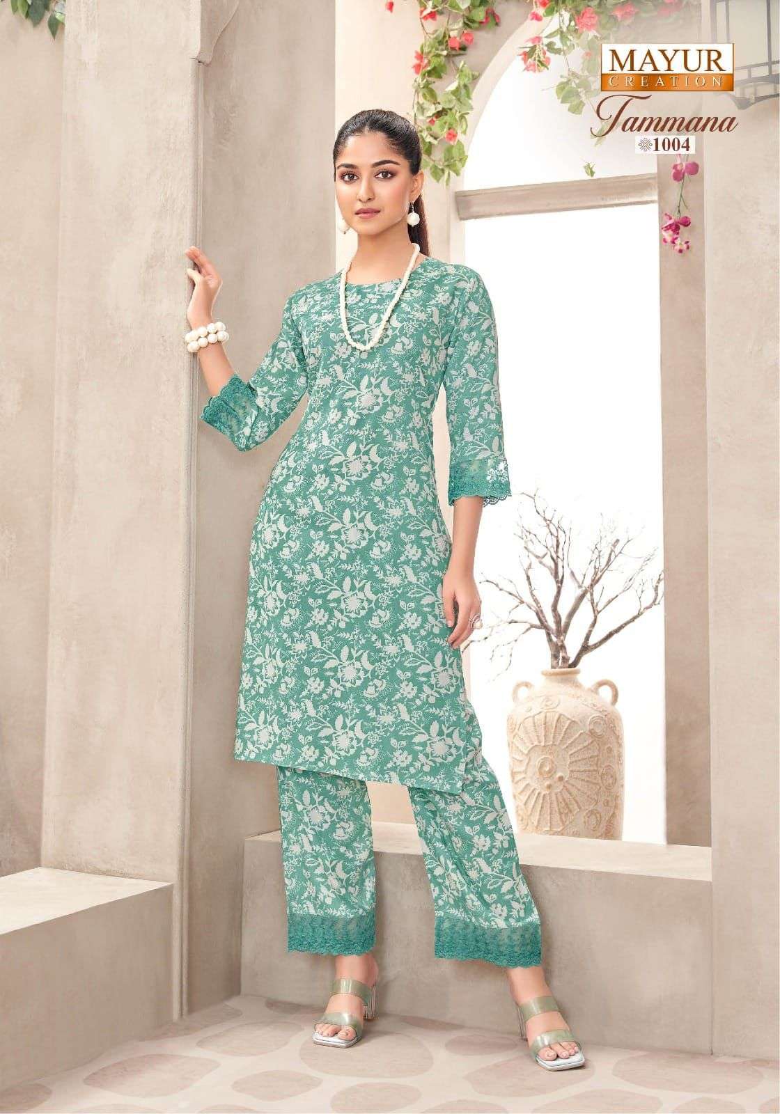 MAYUR CREATION TAMMANA VOL 1 RAYON PRINT LONG KURTI WITH PANT CO-ORD SET