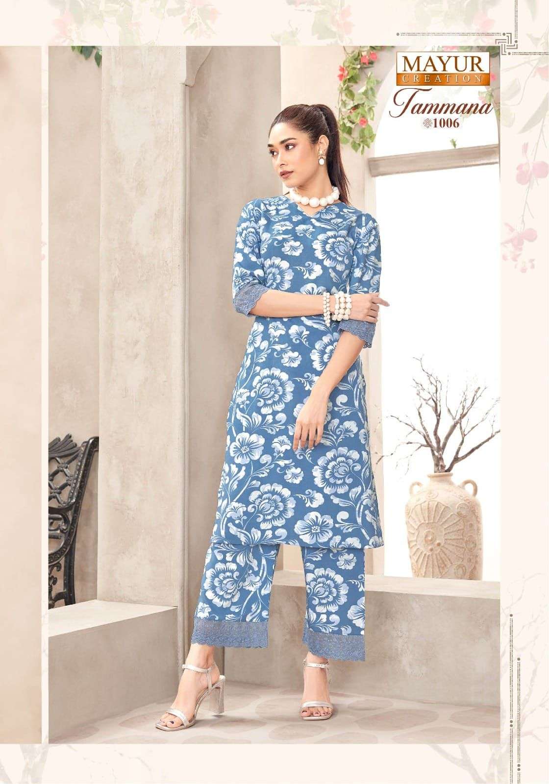 MAYUR CREATION TAMMANA VOL 1 RAYON PRINT LONG KURTI WITH PANT CO-ORD SET