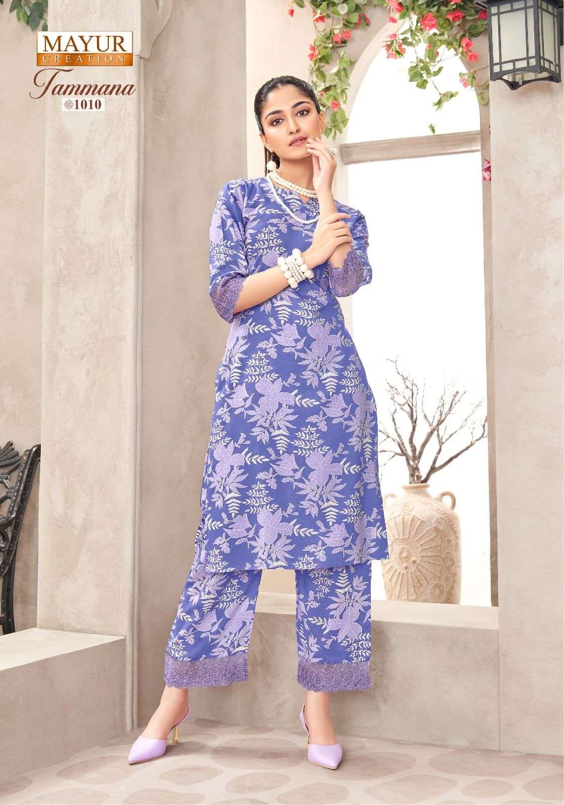 MAYUR CREATION TAMMANA VOL 1 RAYON PRINT LONG KURTI WITH PANT CO-ORD SET