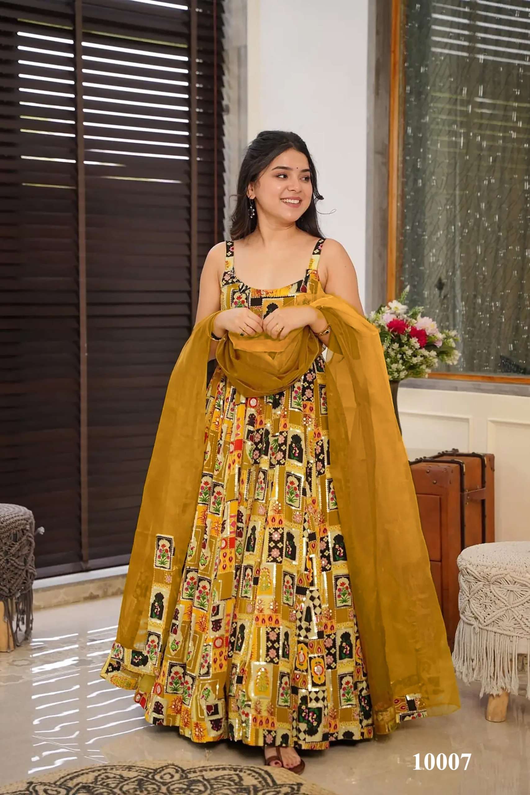 MF CLORA VOL 10 SILK DIGITAL PRINT DESIGNER GOWN WITH DUPATTA SET