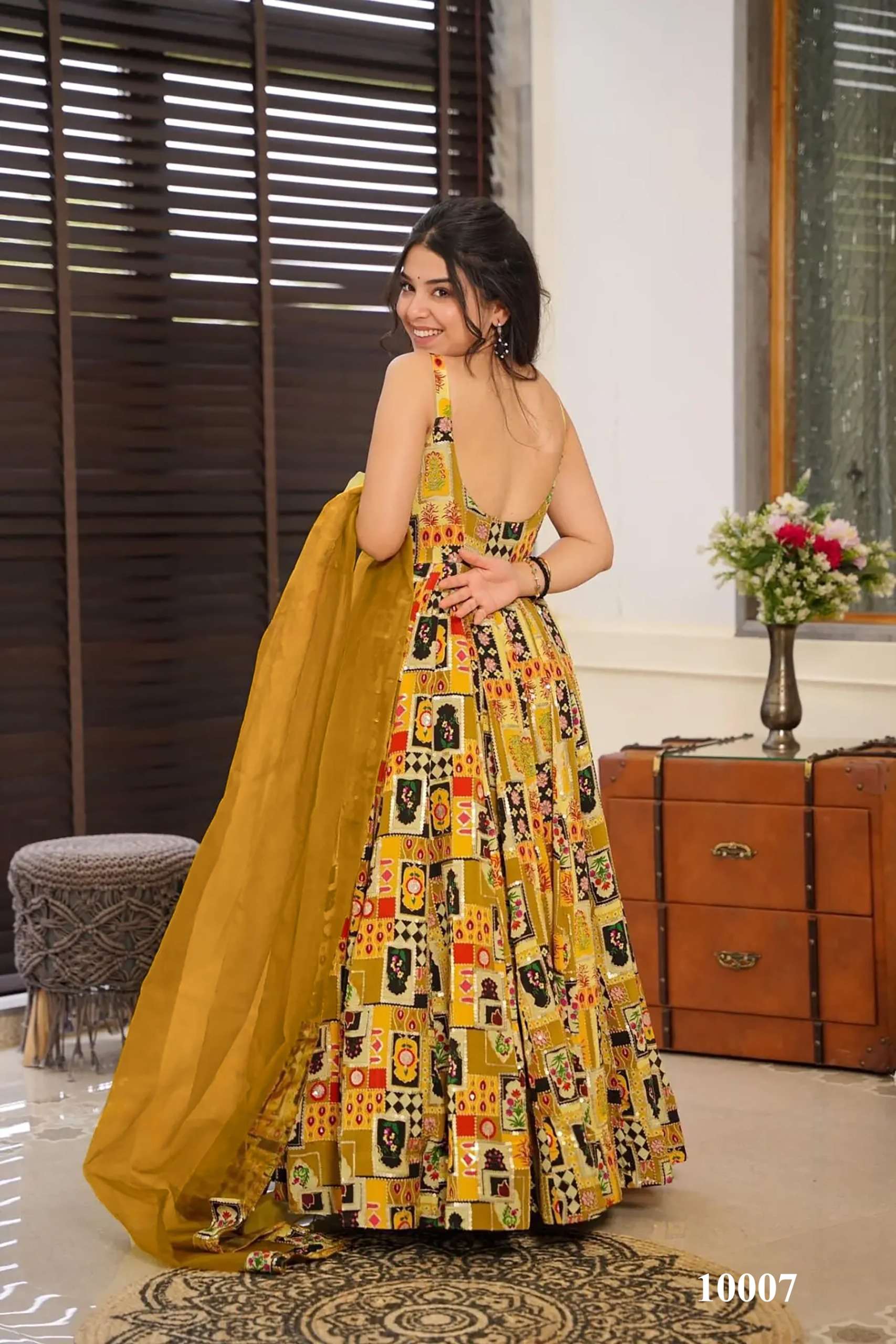 MF CLORA VOL 10 SILK DIGITAL PRINT DESIGNER GOWN WITH DUPATTA SET