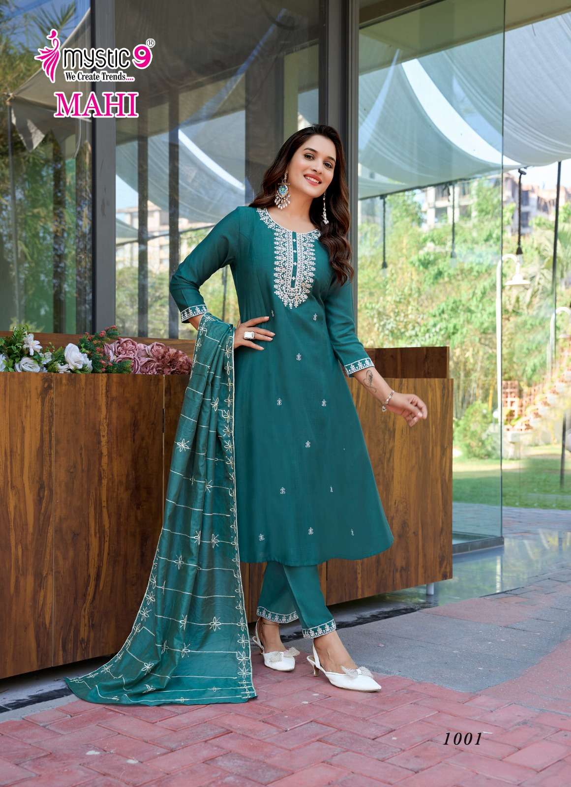 MYSTIC 9 MAHI VOL 1 PRINCESS CUT STYLE FANCY LADIES KURTI COMBO SET
