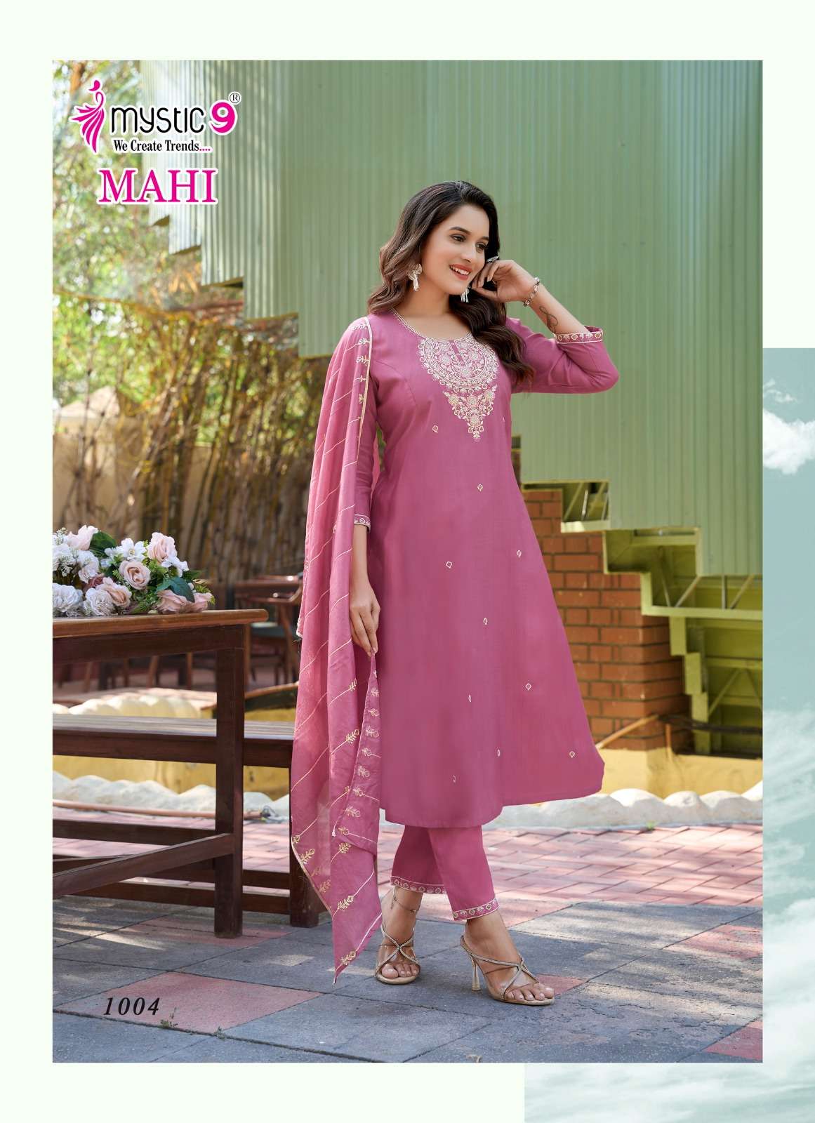 MYSTIC 9 MAHI VOL 1 PRINCESS CUT STYLE FANCY LADIES KURTI COMBO SET