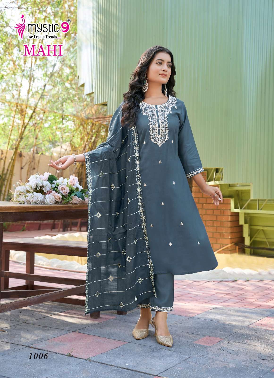 MYSTIC 9 MAHI VOL 1 PRINCESS CUT STYLE FANCY LADIES KURTI COMBO SET