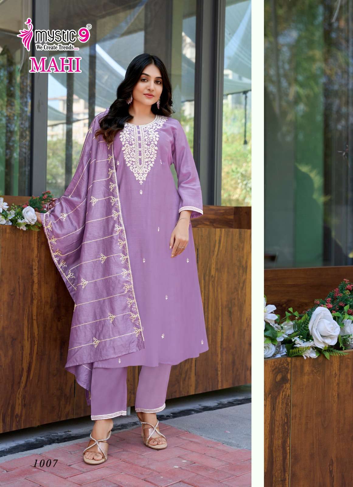 MYSTIC 9 MAHI VOL 1 PRINCESS CUT STYLE FANCY LADIES KURTI COMBO SET