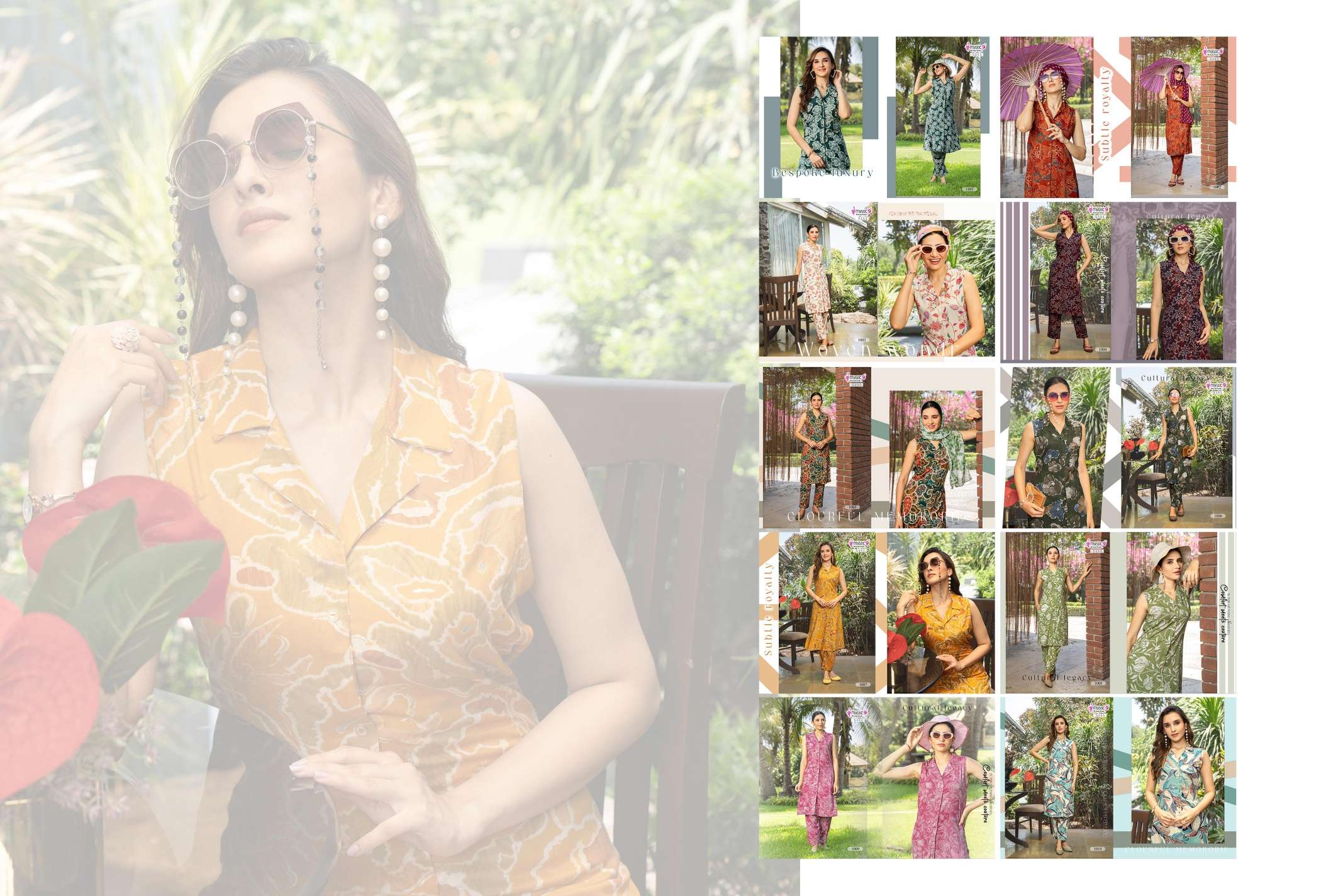 MYSTIC 9 SANA VOL 1 RAYON PRINT FANCY LADIES KURTI WITH BOTTOM SET