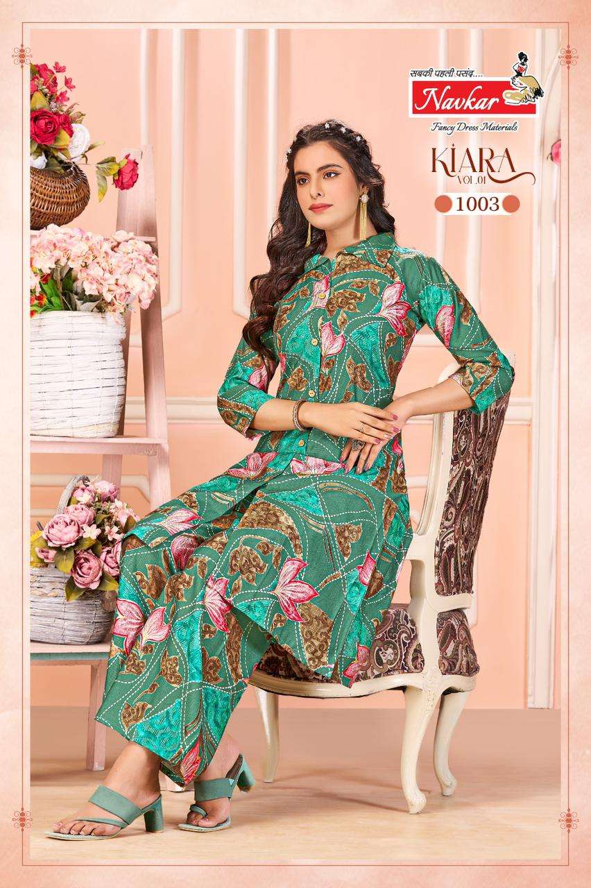 NAVKAR KIARA VOL 1 CAPSULE PRINT A STYLLE KURTI WITH PLAZZO PAIR