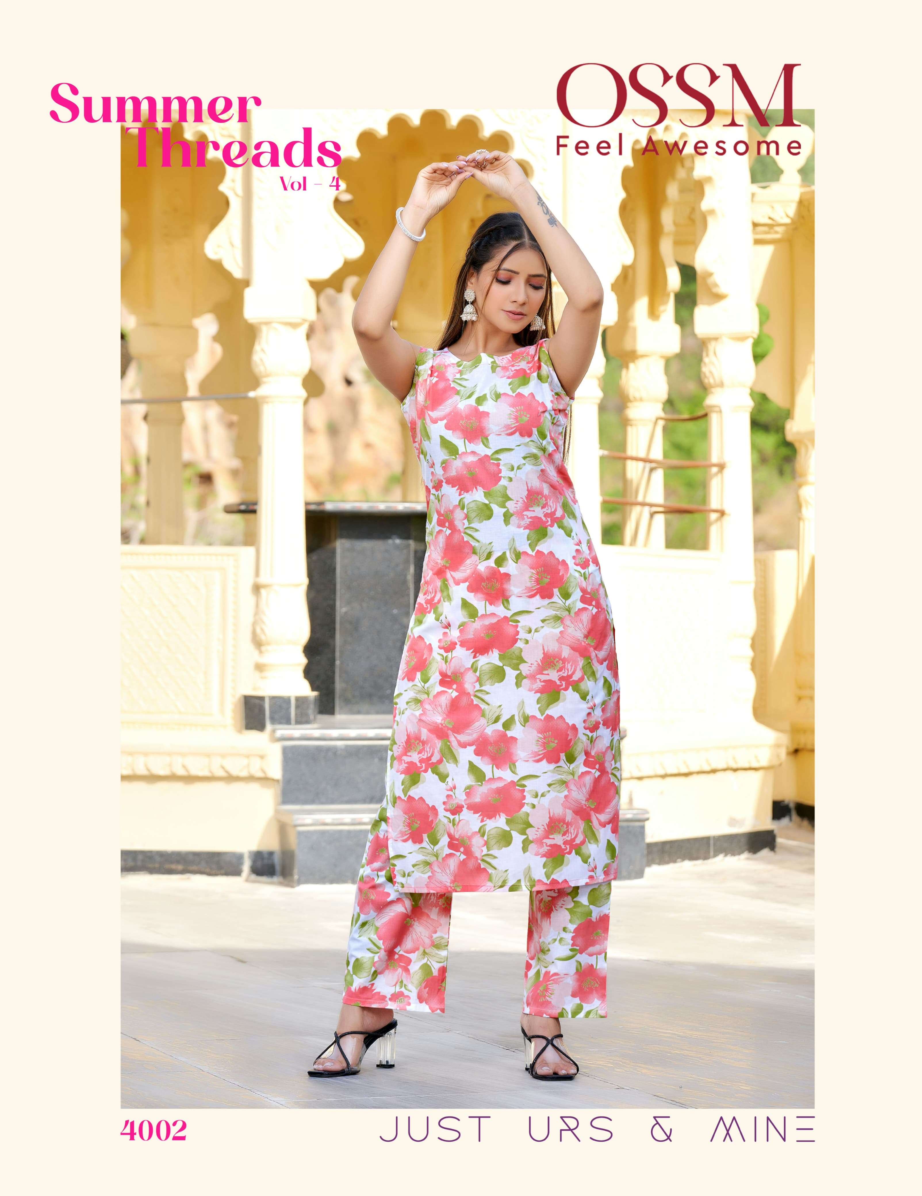 OSSM SUMMER THREADS VOL 4 COTTON PRINT KURTI WITH BOTTOM SET