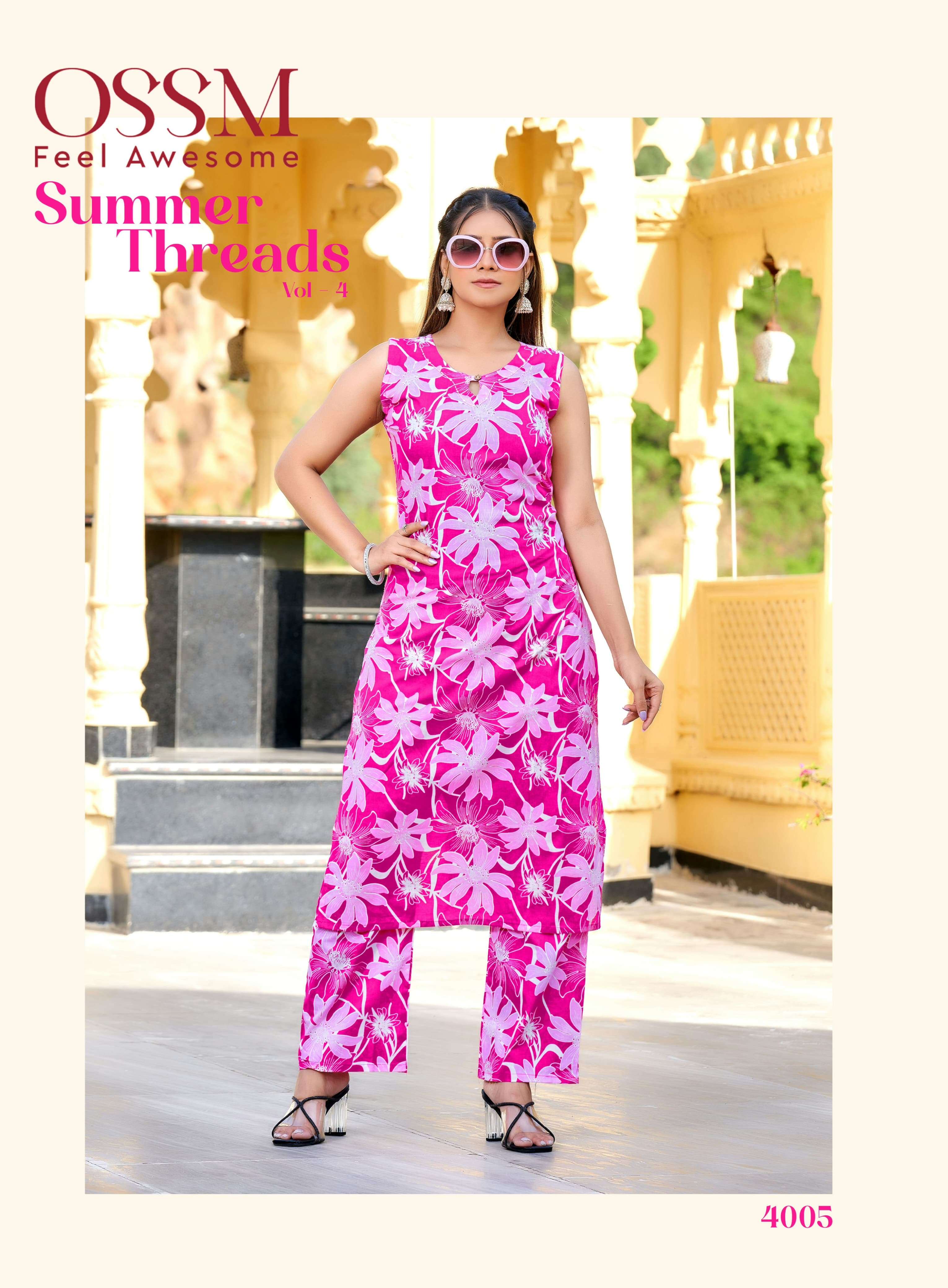 OSSM SUMMER THREADS VOL 4 COTTON PRINT KURTI WITH BOTTOM SET