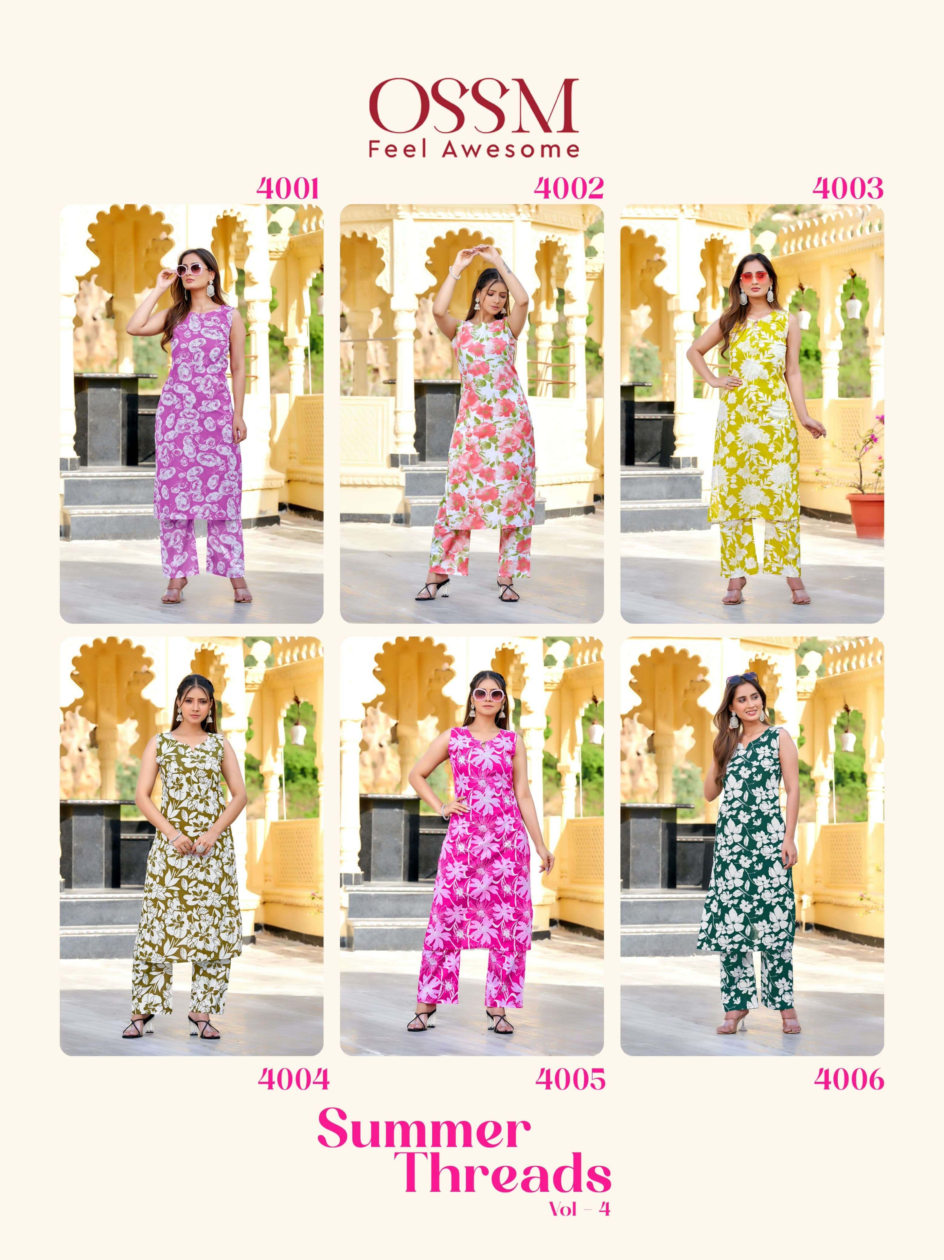 OSSM SUMMER THREADS VOL 4 COTTON PRINT KURTI WITH BOTTOM SET