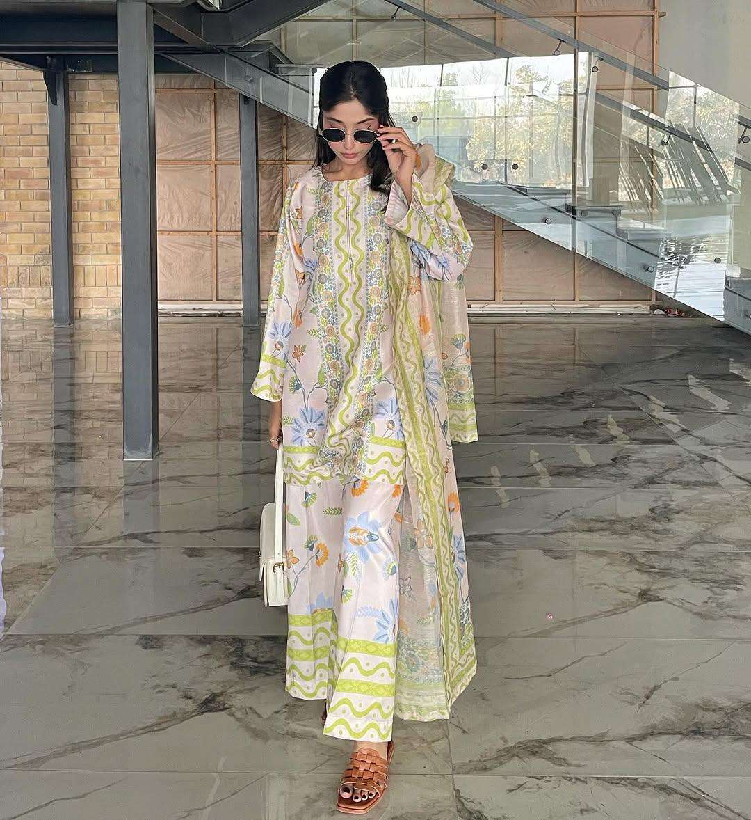 PD 1118 CREPE DIGITAL PRINT FANCY WORK TOP PLAZZO AND DUPATTA SET 