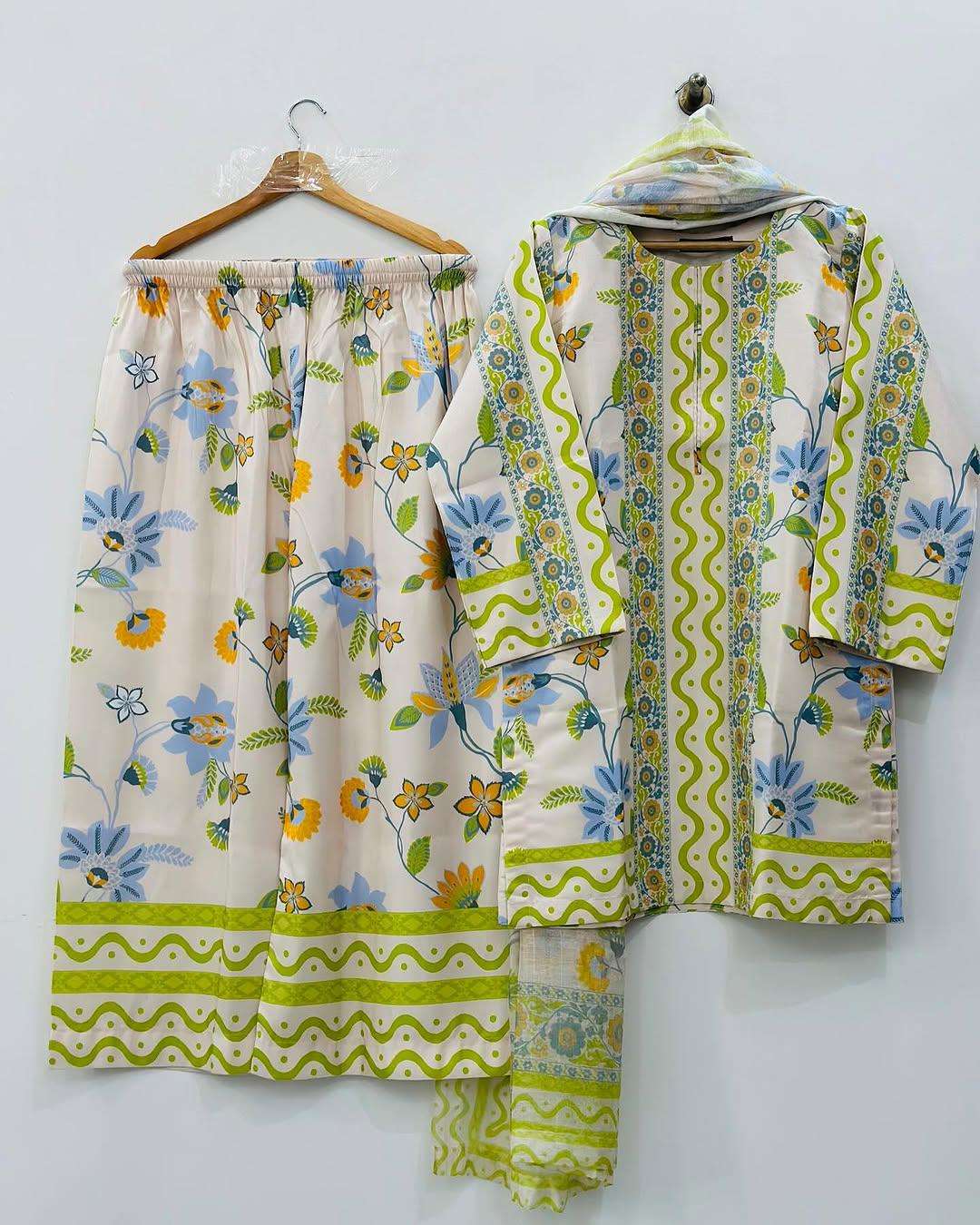 PD 1118 CREPE DIGITAL PRINT FANCY WORK TOP PLAZZO AND DUPATTA SET 