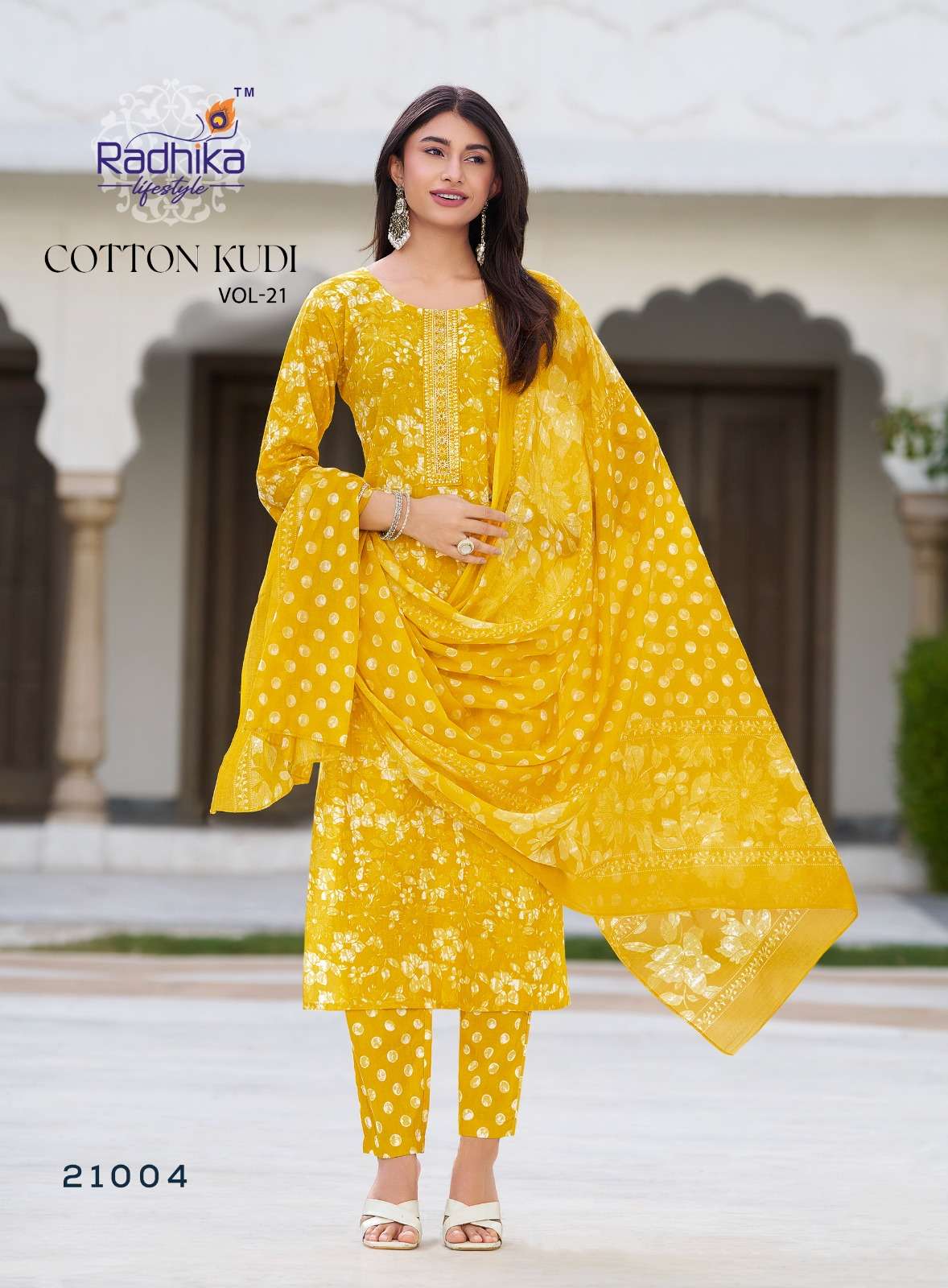 RADHIKA LIFESTYLE COTTON KUDI VOL 21 KURTI WITH PANT AND DUPPATTA SET