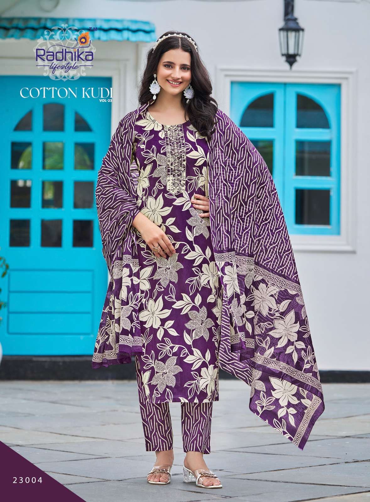 RADHIKA LIFESTYLE COTTON KUDI VOL 22 COTTON PRINTED LADIES KURTI COMBO SET 