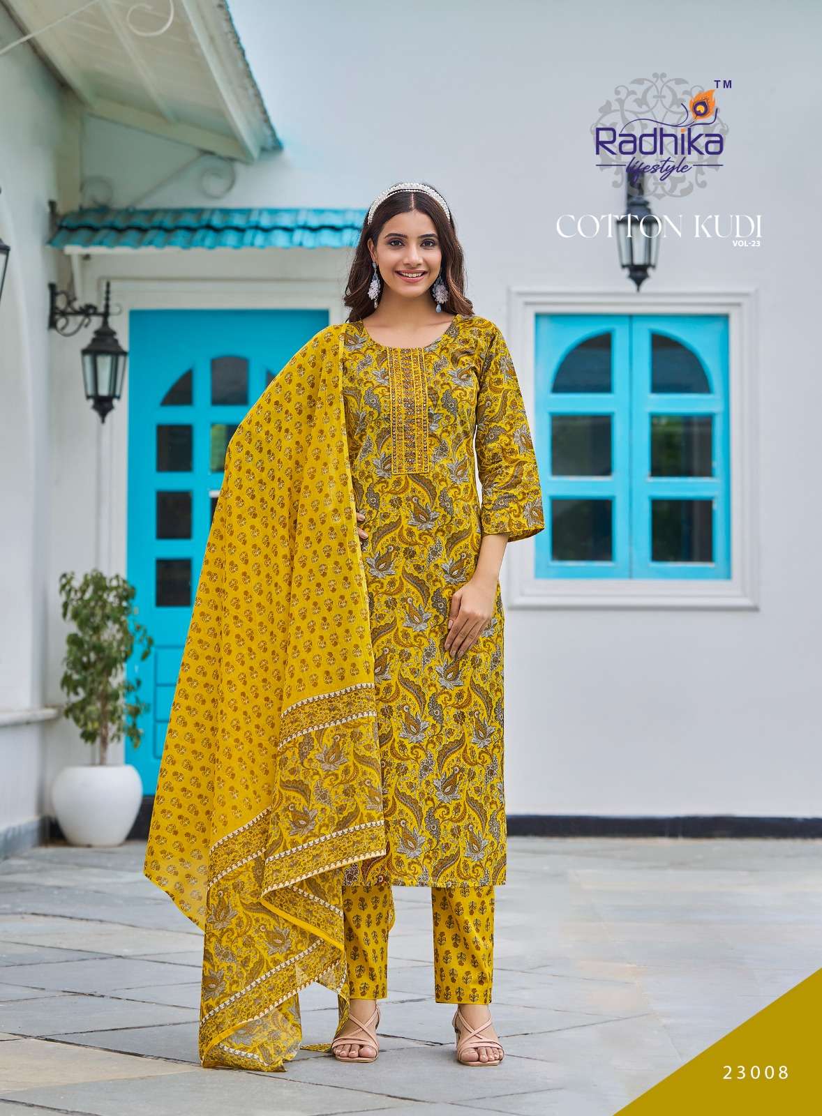 RADHIKA LIFESTYLE COTTON KUDI VOL 22 COTTON PRINTED LADIES KURTI COMBO SET 
