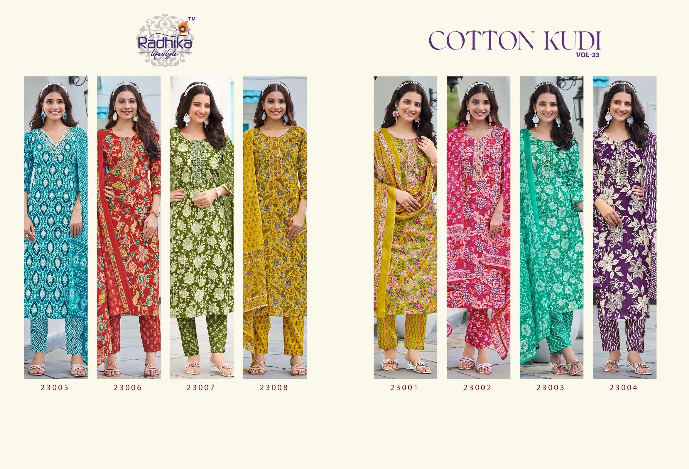 RADHIKA LIFESTYLE COTTON KUDI VOL 22 COTTON PRINTED LADIES KURTI COMBO SET 
