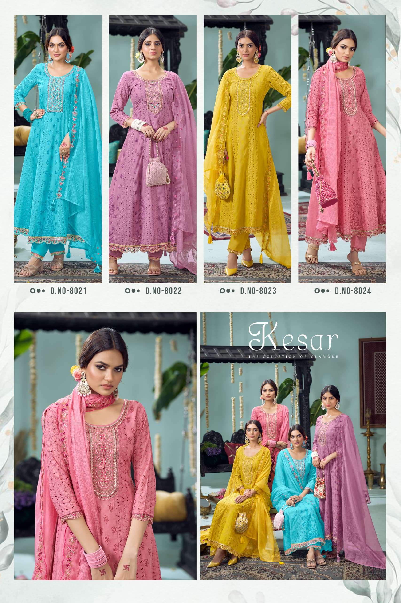 RANGOON KESAR SCHIFLI COTTON DESIGNER ANARKALI STYLE LADIES SUIT