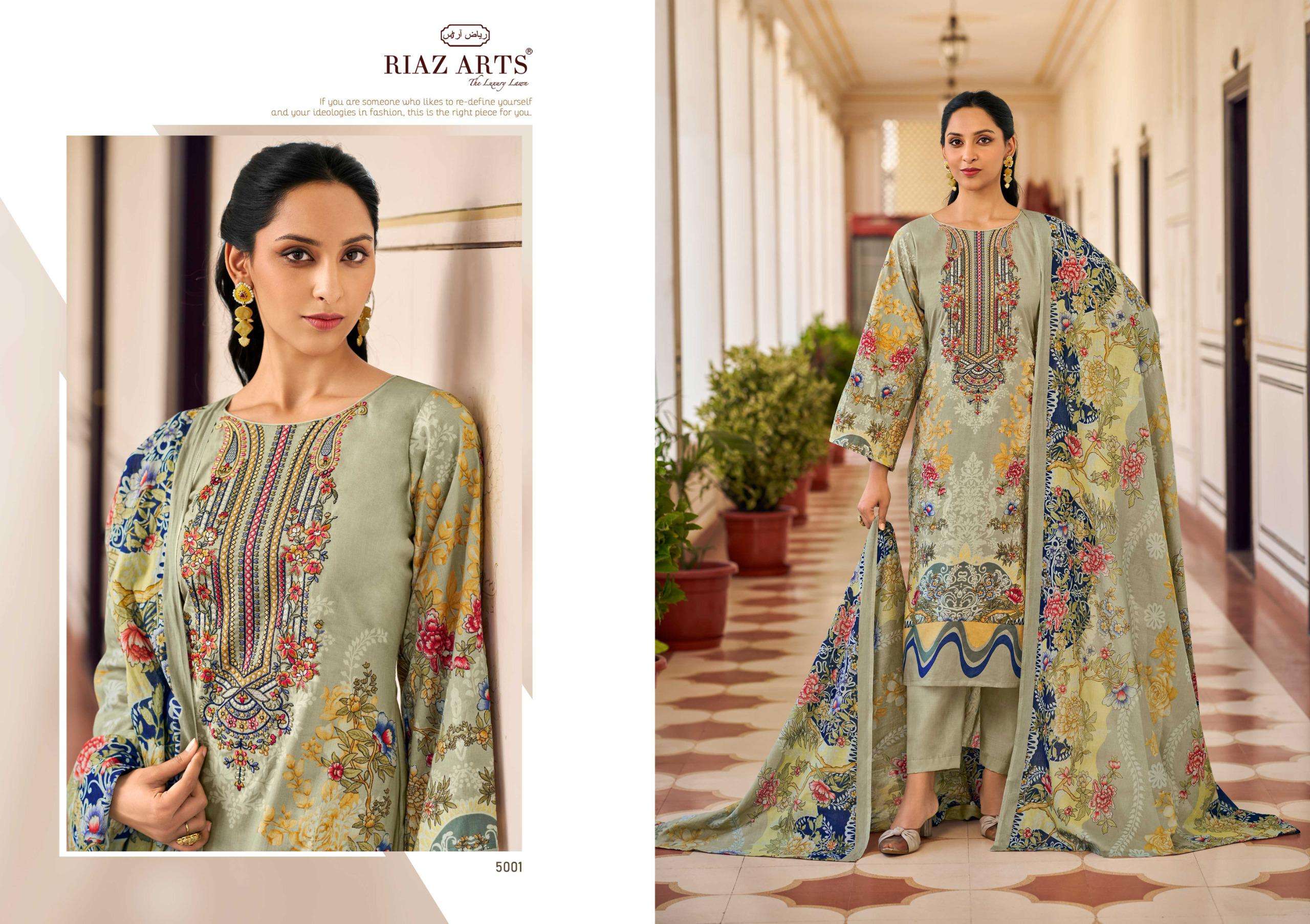 RIAZ ARTS MUSAFIR VOL 28 COTTON DIGITAL PRINTS WITH FANCY WORK SUIT