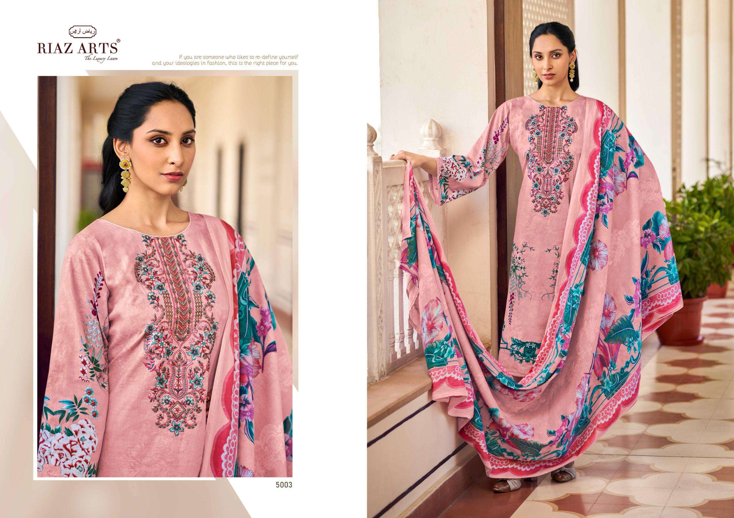 RIAZ ARTS MUSAFIR VOL 28 COTTON DIGITAL PRINTS WITH FANCY WORK SUIT