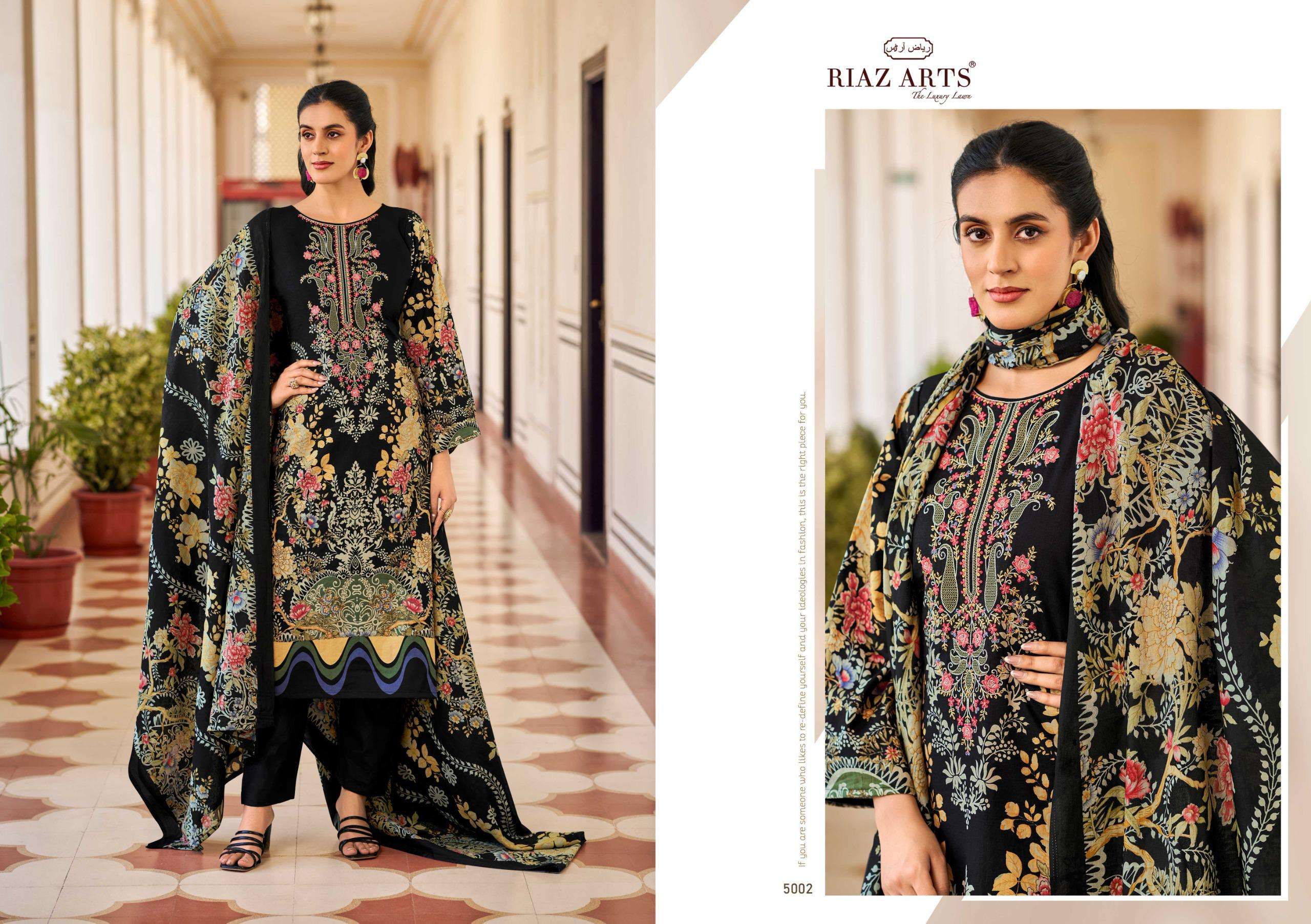 RIAZ ARTS MUSAFIR VOL 28 COTTON DIGITAL PRINTS WITH FANCY WORK SUIT