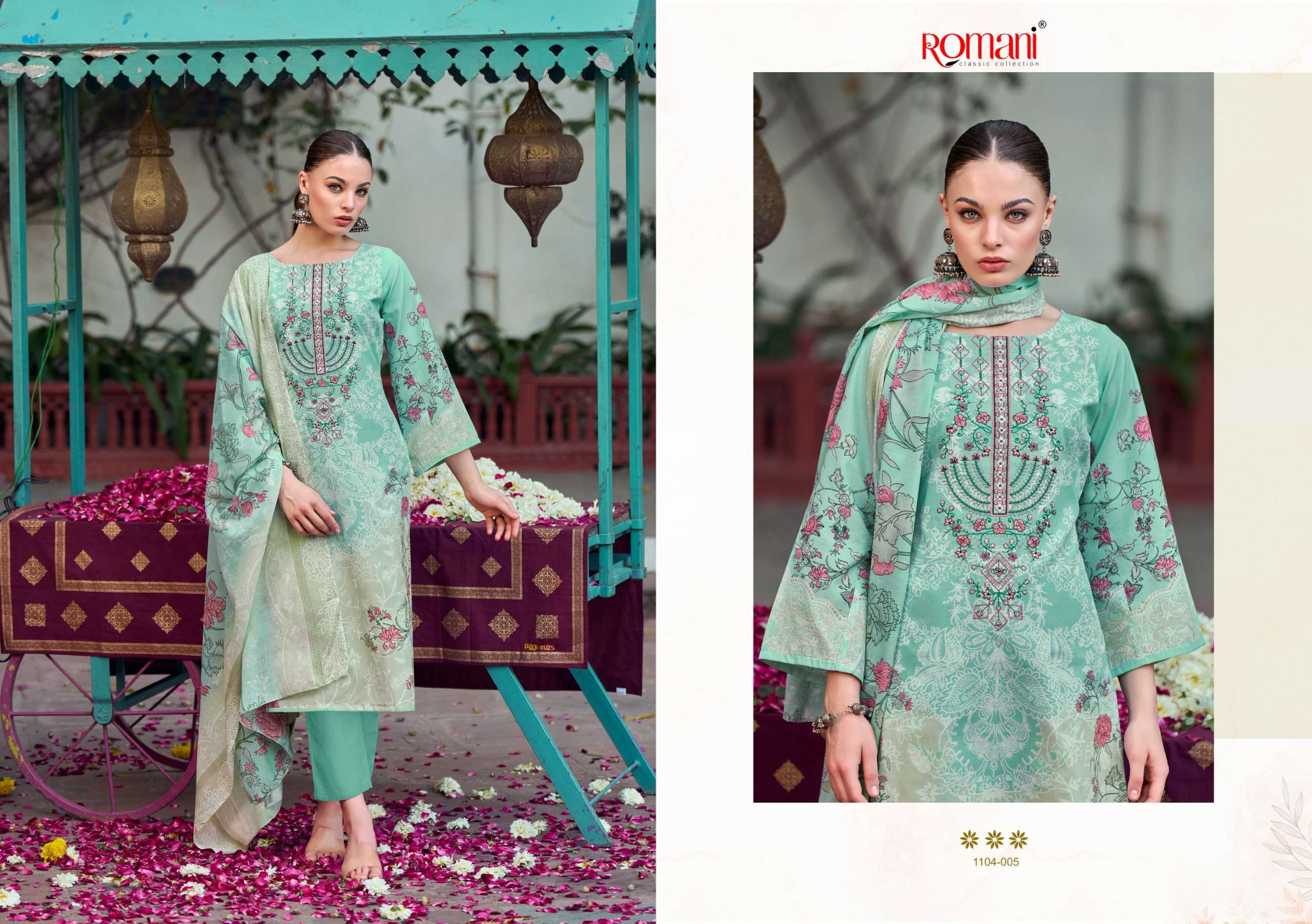 ROMANI NEEDLE WONDER COTTON DIGITAL PRINTS WITH WORK SALWAR SUIT
