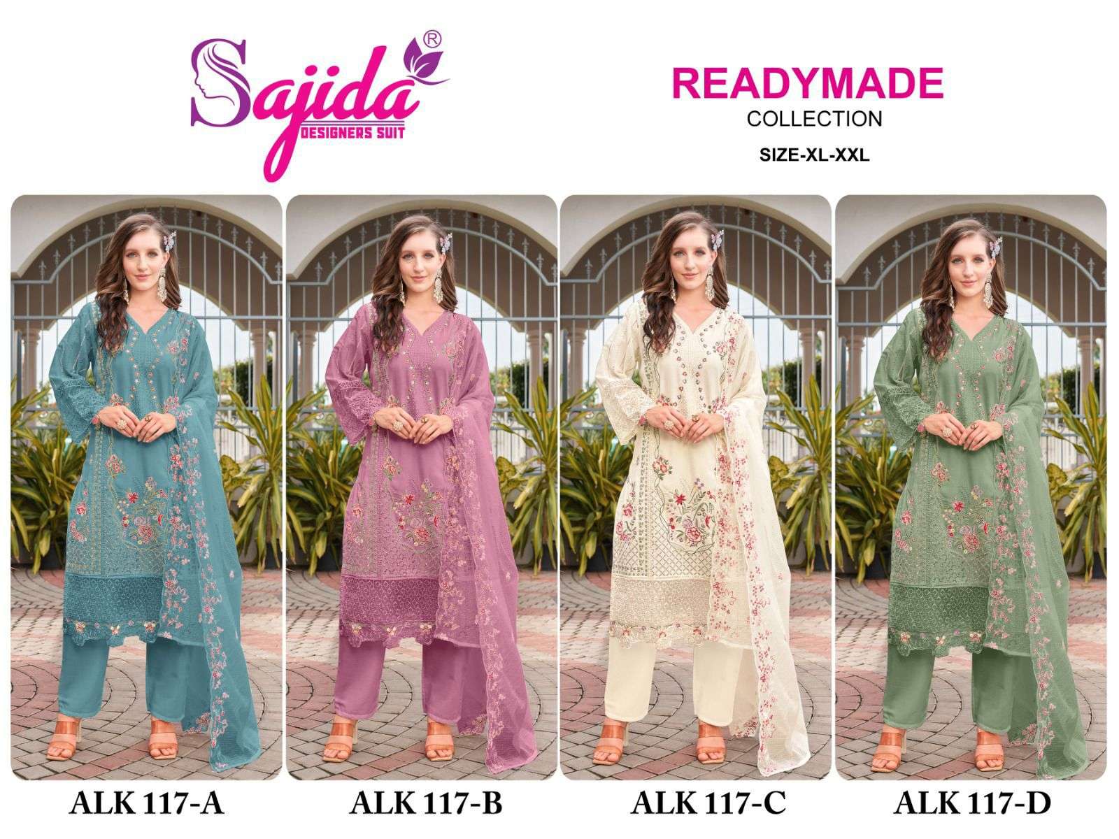 SAJIDA DESIGNER ALK 117 COTTON EMBROIDERY DESIGNER WORK PAKISTANI SUIT
