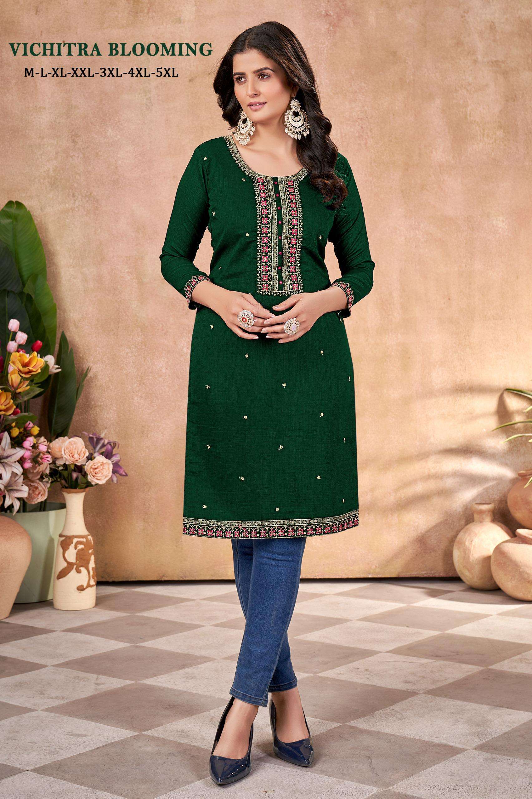 SANGEET VICHITRA BLOOMING VOL 2 SILK EMBROIDERY WORK KURTI