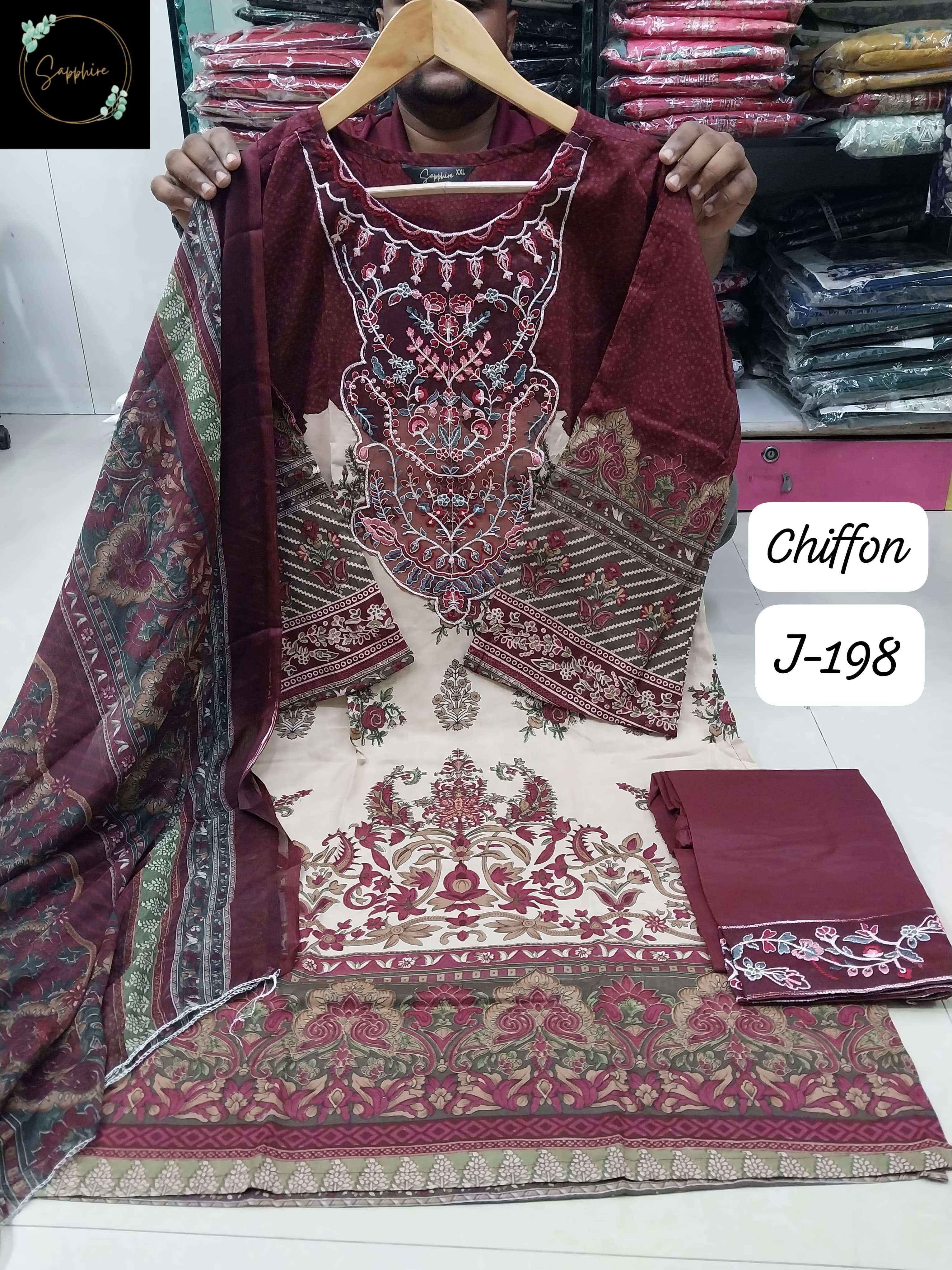 SAPPHIRE JAZMIN VOL J 198 LAWN COTTON PATCH WORK FANCY SALWAR KAMEEZ 