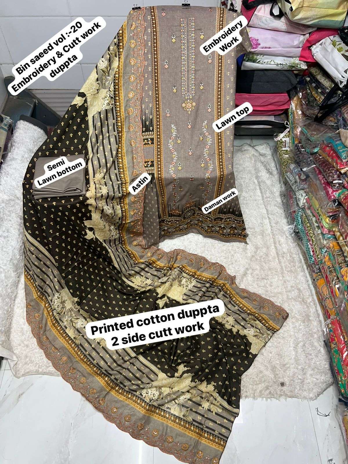 SF BIN SAEED VOL 20 COTTON DIGITAL PRINT WITH EMBROIDERY WORK SALWAR KAMEEZ 