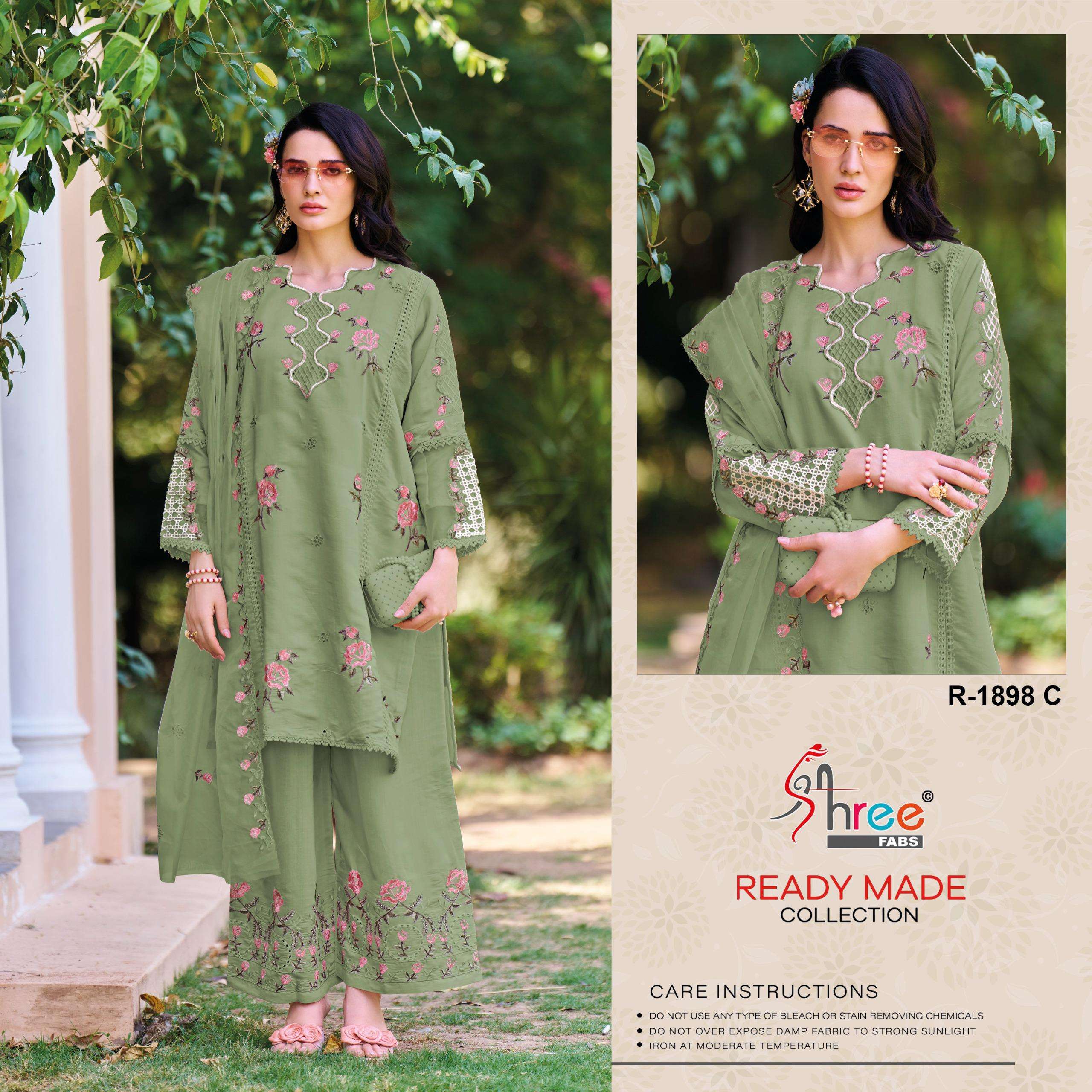 SHREE FABS R 1898 COTTON BEAUTIFUL EMBROIDERY DESIGNER SUIT