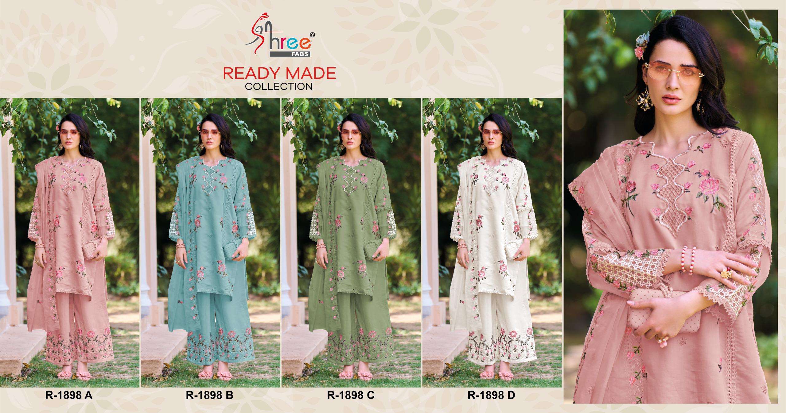 SHREE FABS R 1898 COTTON BEAUTIFUL EMBROIDERY DESIGNER SUIT