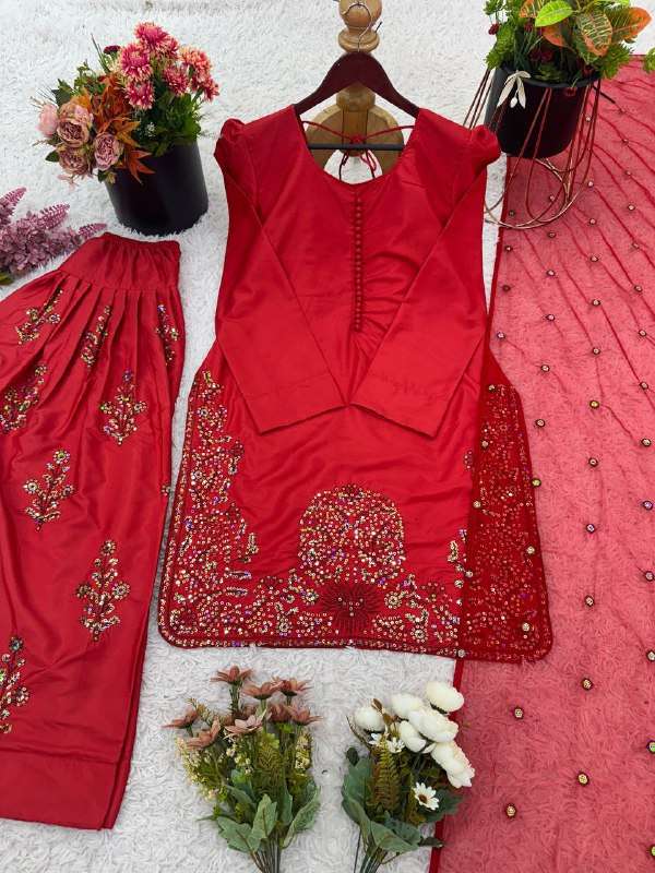 SRK 5267 SILK BEAUTIFUL DESIGNER LOOK PARTY WEAR LADIES SUIT