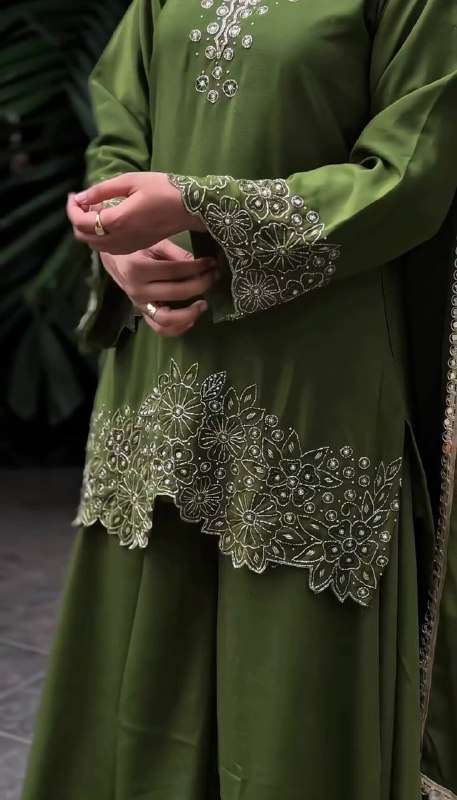 SRK 5268 GEORGETTE PARTY WEAR LOOK DESIGNER TOP SHARARA AND DUPATTA SET