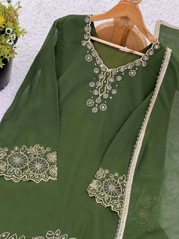 SRK 5268 GEORGETTE PARTY WEAR LOOK DESIGNER TOP SHARARA AND DUPATTA SET