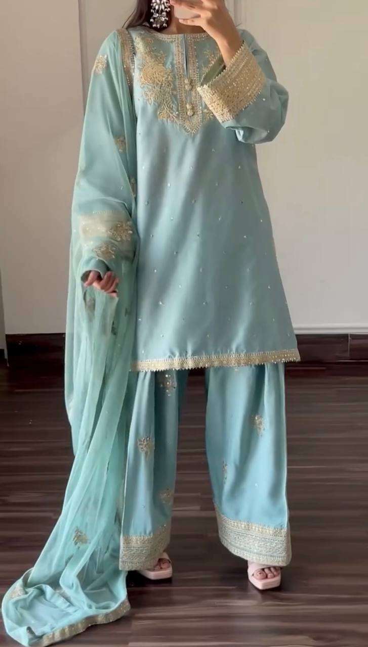 SRK 5273 SILK HEAVY SEQUENCE EMBROIDERY DESIGNER PARTY WEAR SUIT