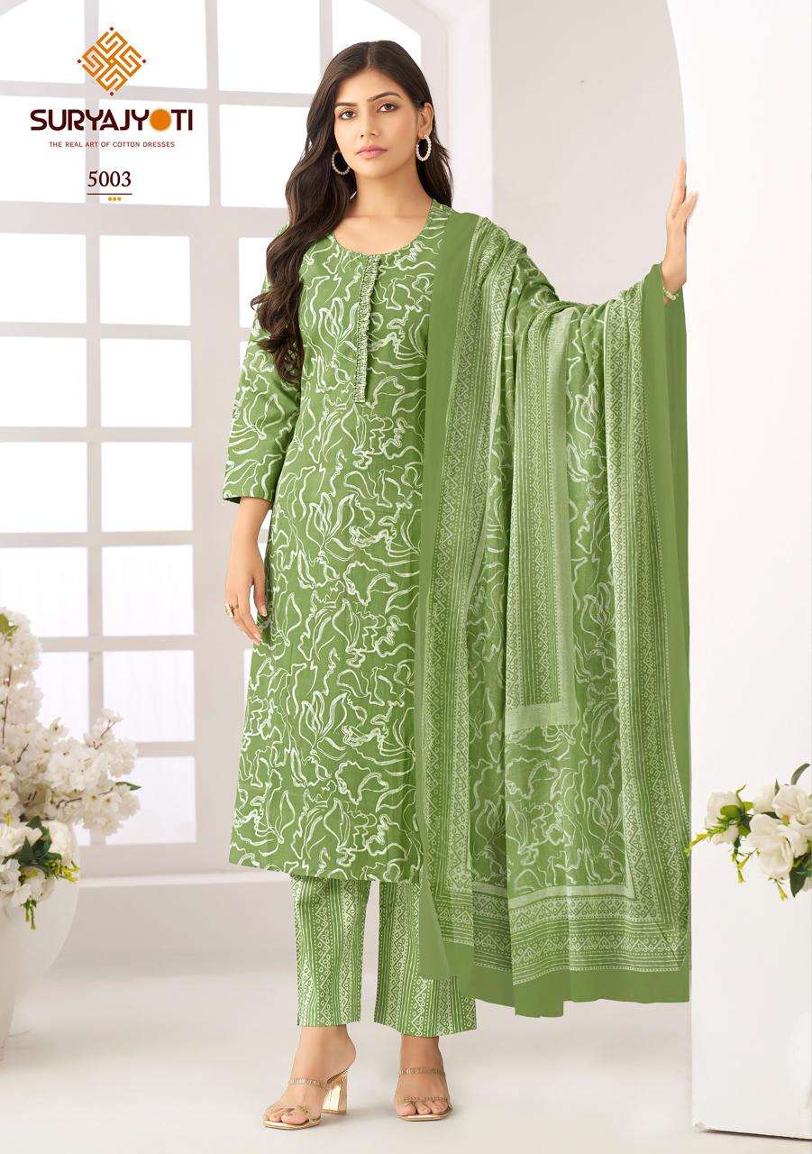 SURYAJYOTI ICE LOOK VOL 5 COTTON PRINTED SUIT