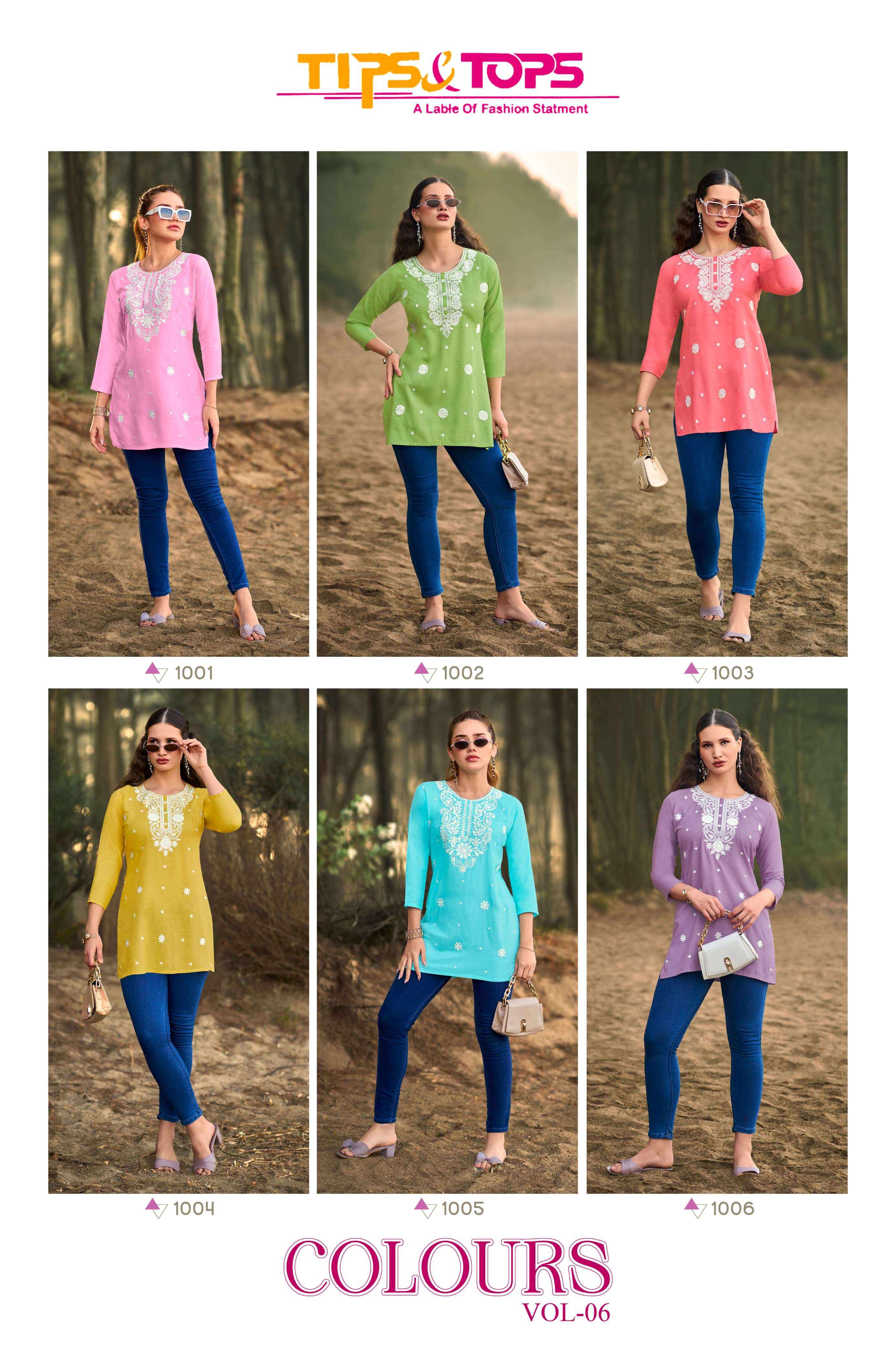 TIPS AND TOPS COLORS VOL 6 RAYON FANCY WORKS LADIES TOP 