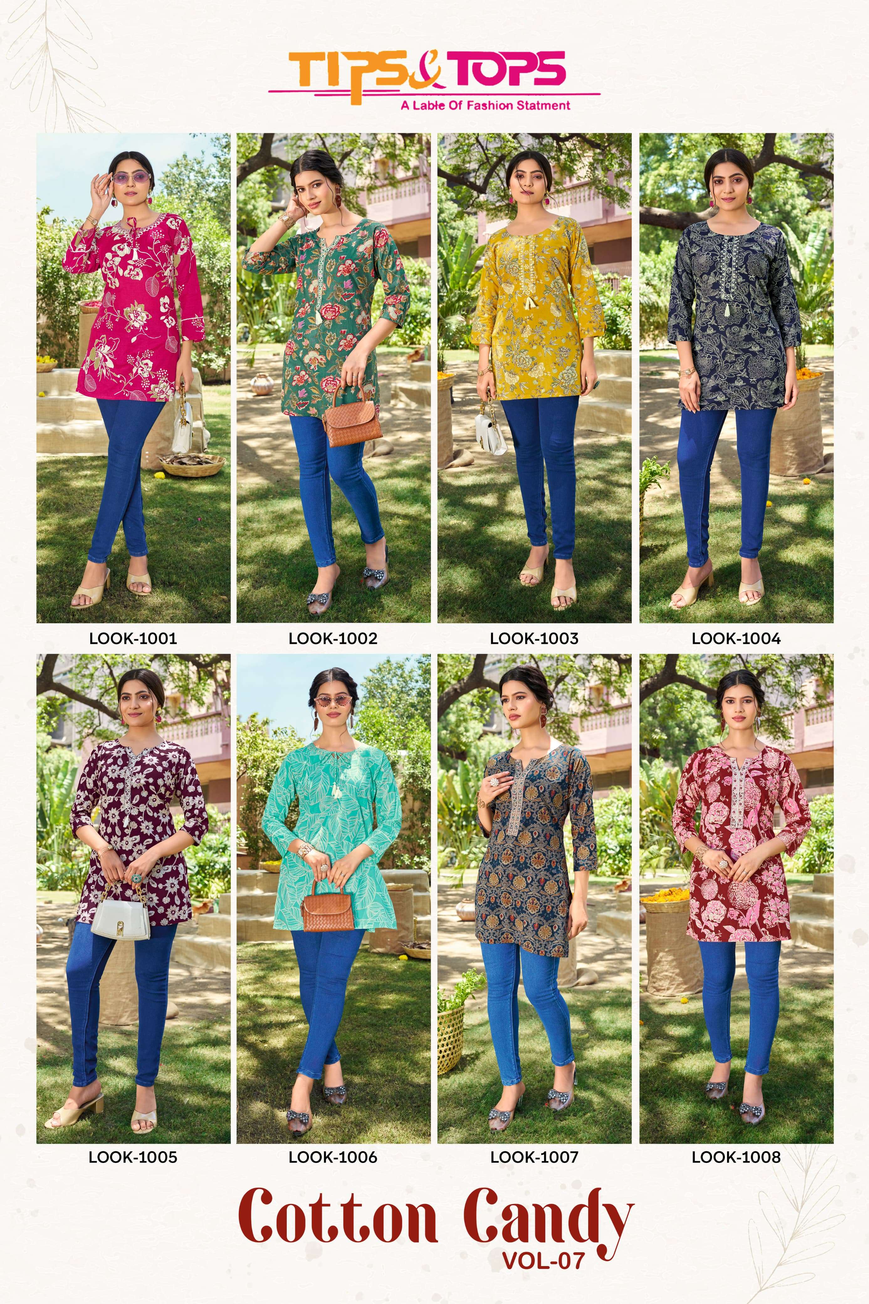 TIPS AND TOPS COTTON CANDY VOL 7 COTTON PRINT FANCY WEAR TOP