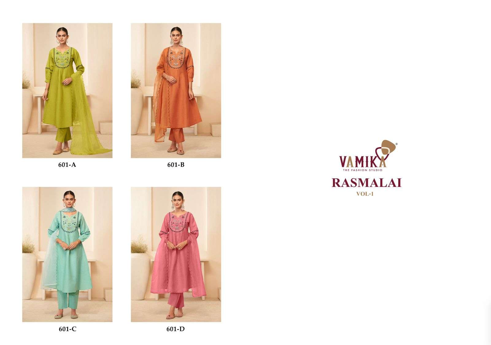 VAMIKA RASMALAI VOL 1 COTTON FANCY EMBROIDERIES WORK LADIES SUIT