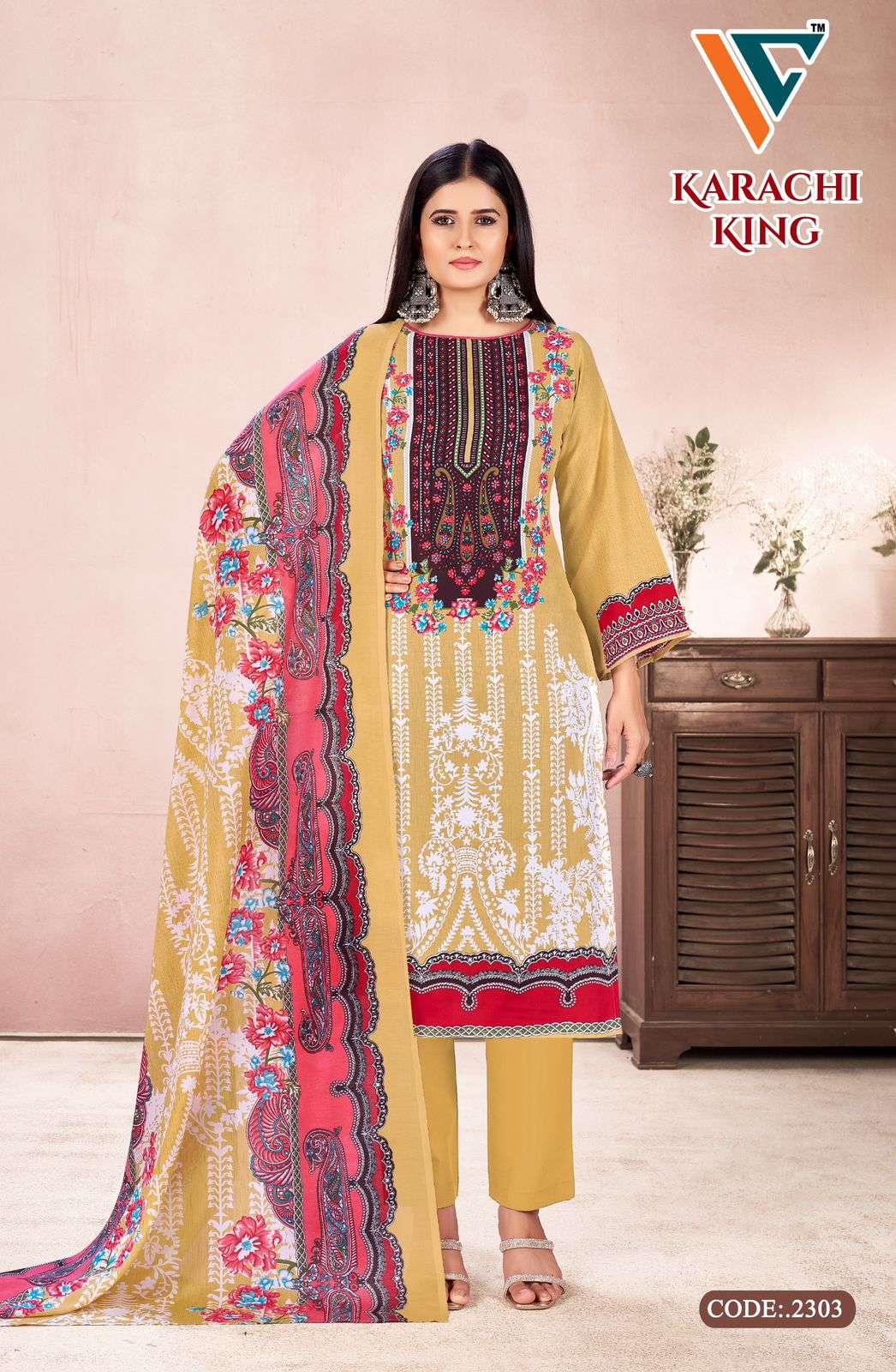 VANDANA‎‎‎‎ CREATION KARACHI KING VOL 23 COTTON DIGITAL PRINT SALWAR SUIT