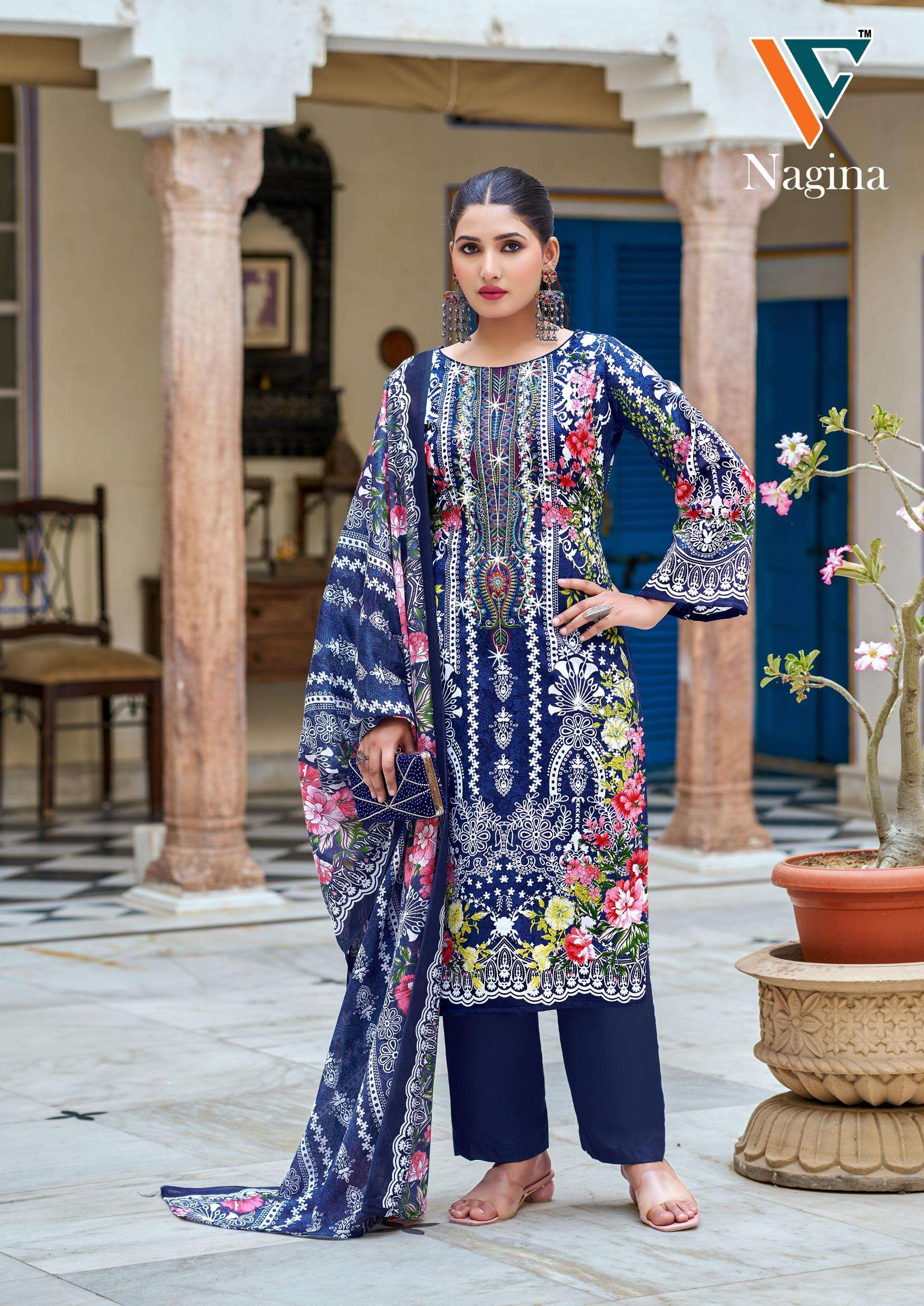 VANDANA‎ CREATION NAGINA VOL 5 COTTON PRINT WITH FANCY WORK SUIT