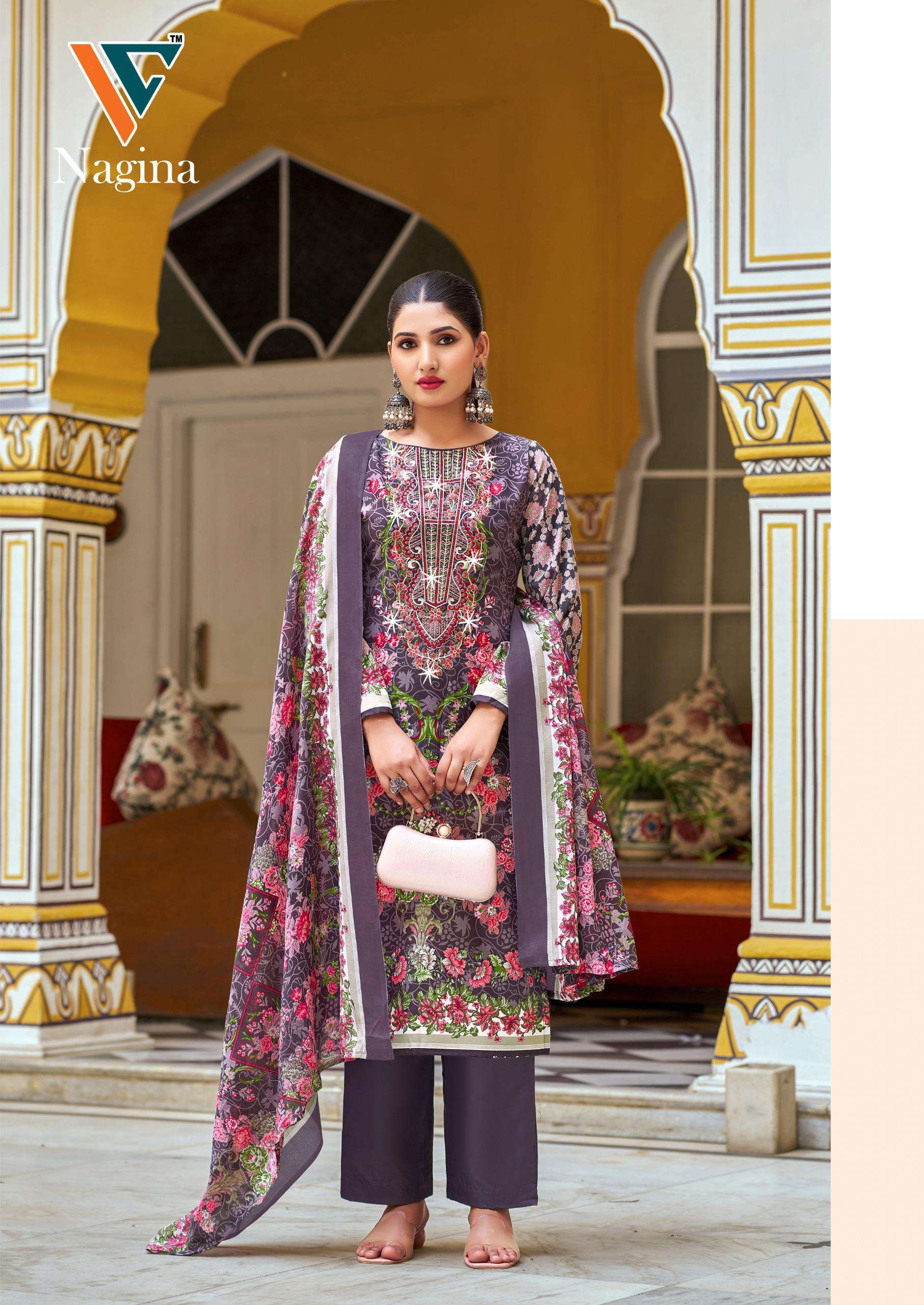 VANDANA‎ CREATION NAGINA VOL 5 COTTON PRINT WITH FANCY WORK SUIT