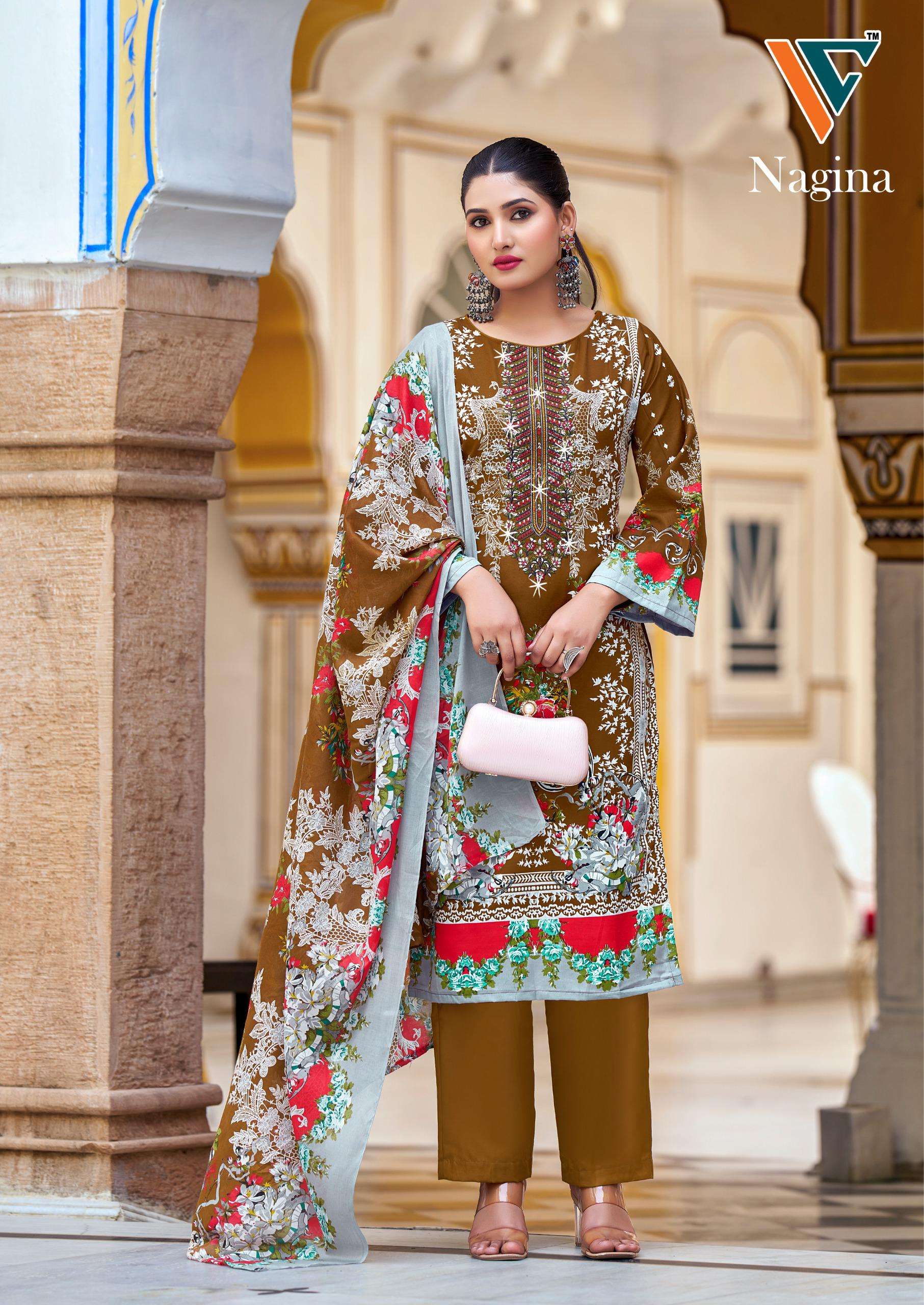 VANDANA‎ CREATION NAGINA VOL 5 COTTON PRINT WITH FANCY WORK SUIT