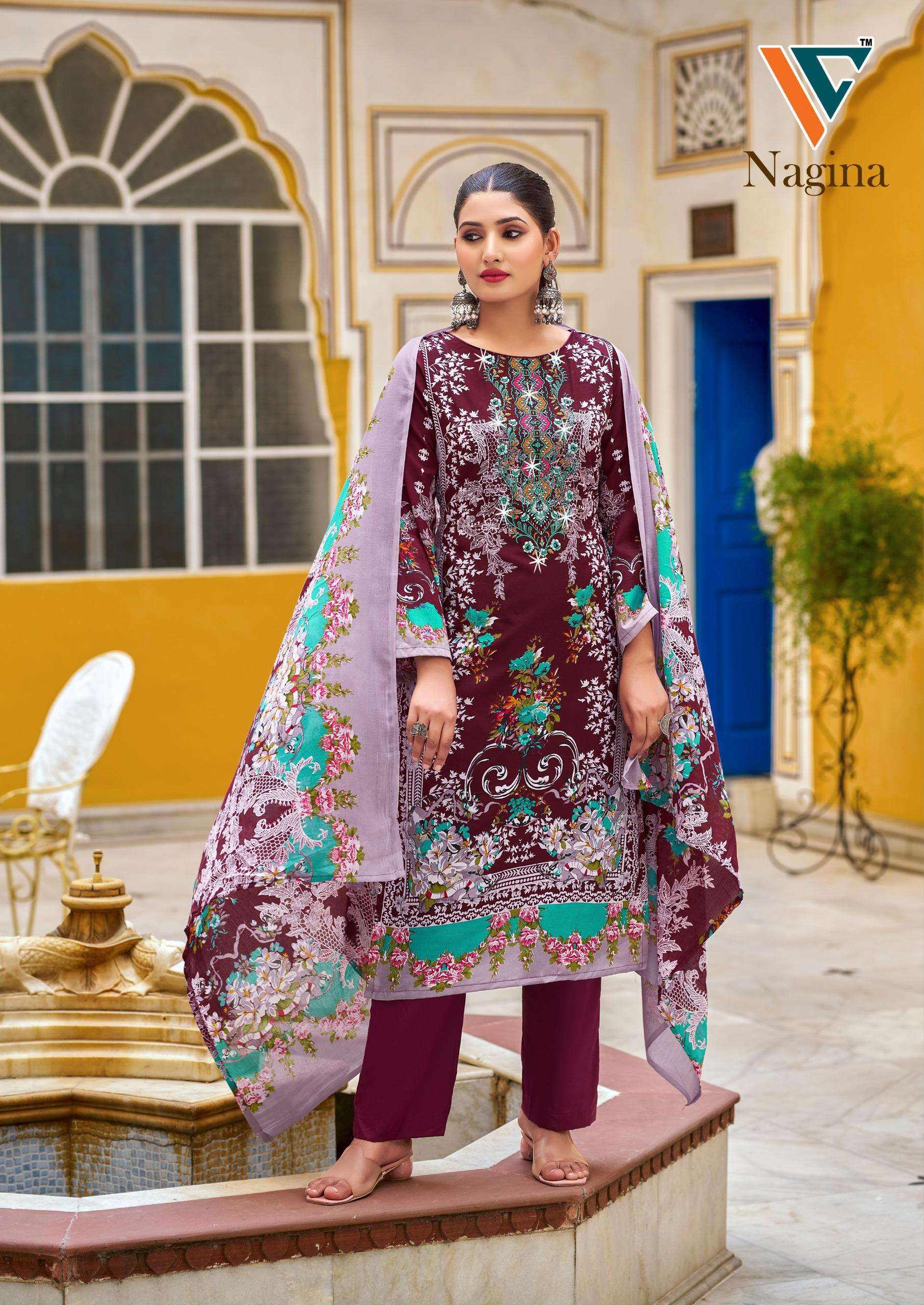 VANDANA‎ CREATION NAGINA VOL 5 COTTON PRINT WITH FANCY WORK SUIT