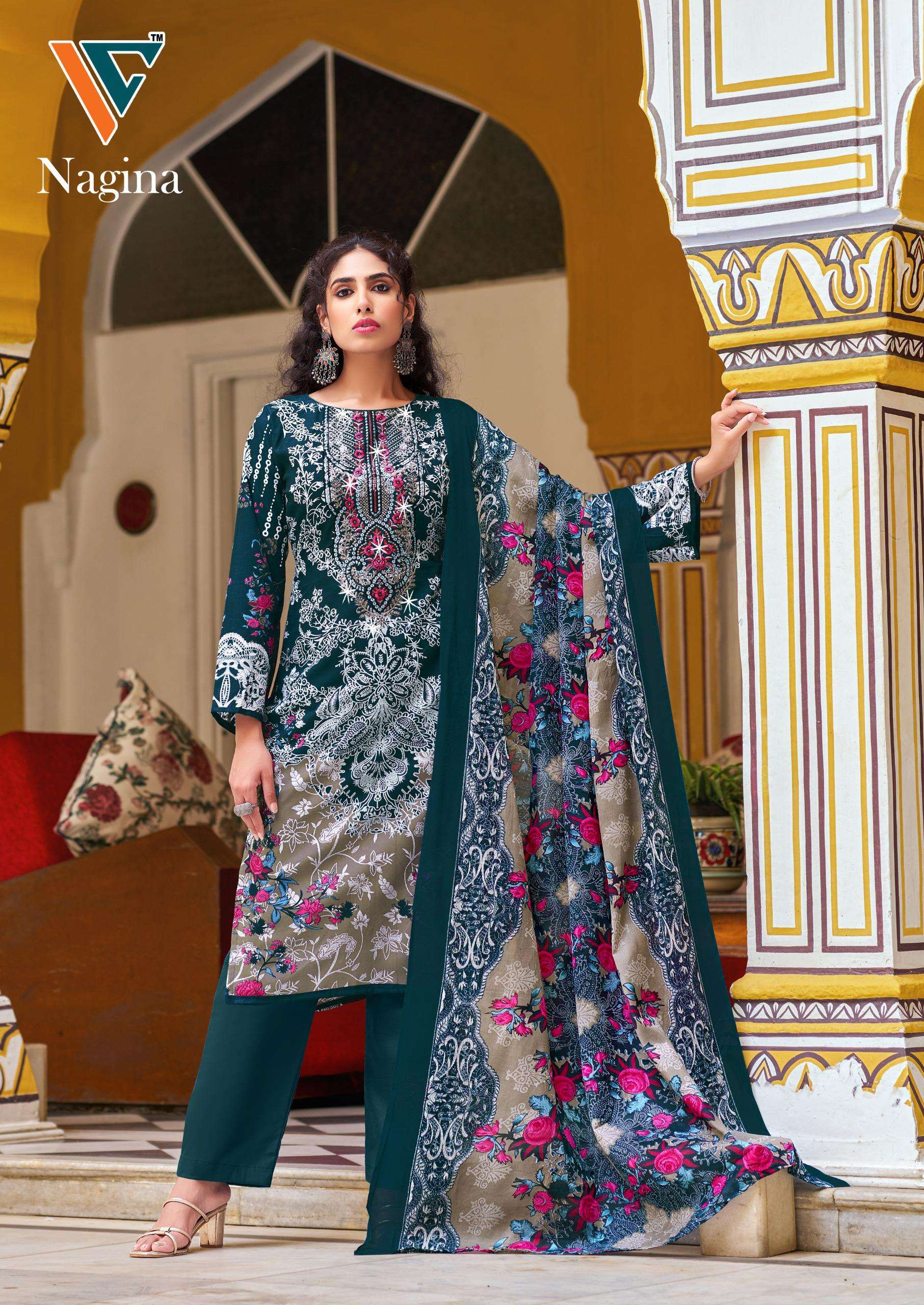 VANDANA‎ CREATION NAGINA VOL 5 COTTON PRINT WITH FANCY WORK SUIT