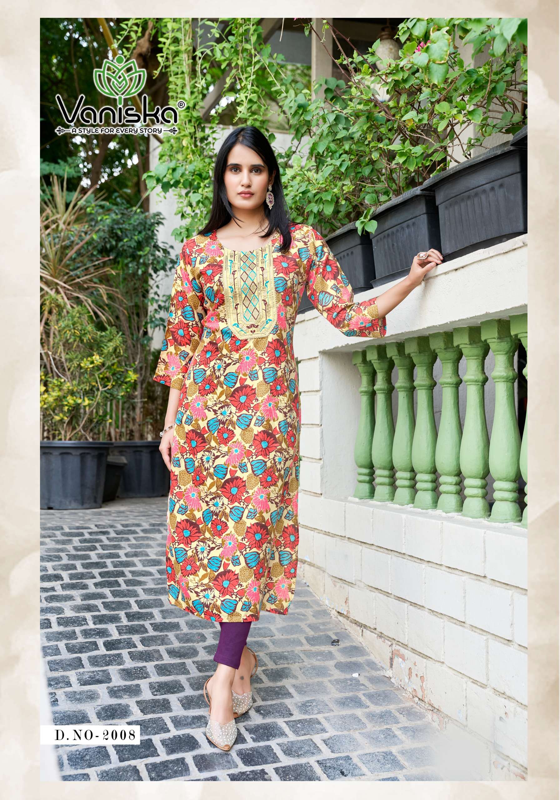 VANISKA CHARMING VOL 2 RAYON FOIL PRINT FANCY LADIES KURTI 