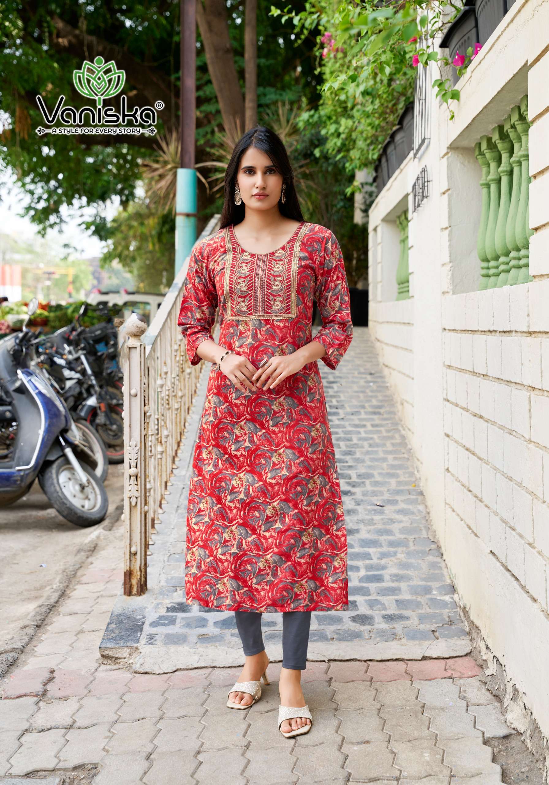 VANISKA CHARMING VOL 2 RAYON FOIL PRINT FANCY LADIES KURTI 