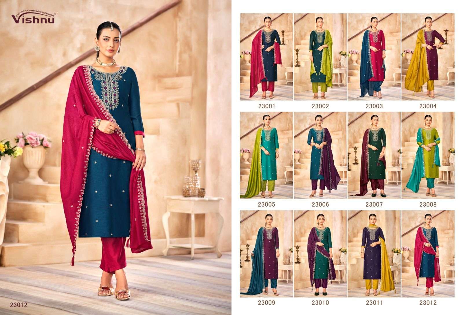 VISHNU IMPEX HASEENA VICHITRA SILK FANCY SWAROVSKI WORK SUIT